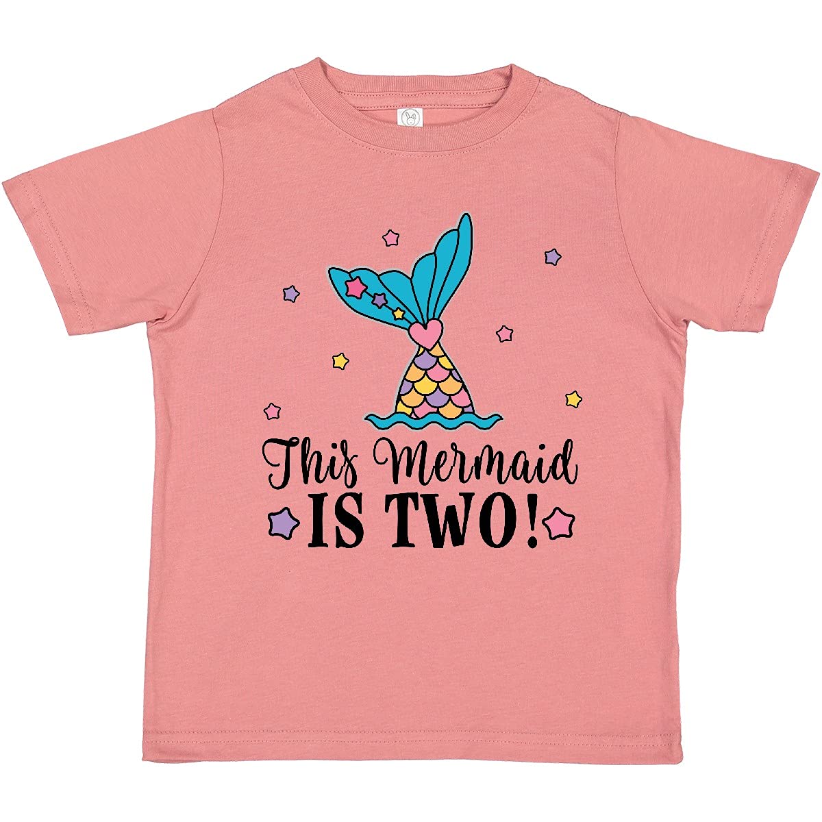 Inktastic Mermaid 2nd Birthday Toddler T-Shirt - Cute 2 Year Old Girls' Top for Birthday Party, Beach Day & Photo Shoots