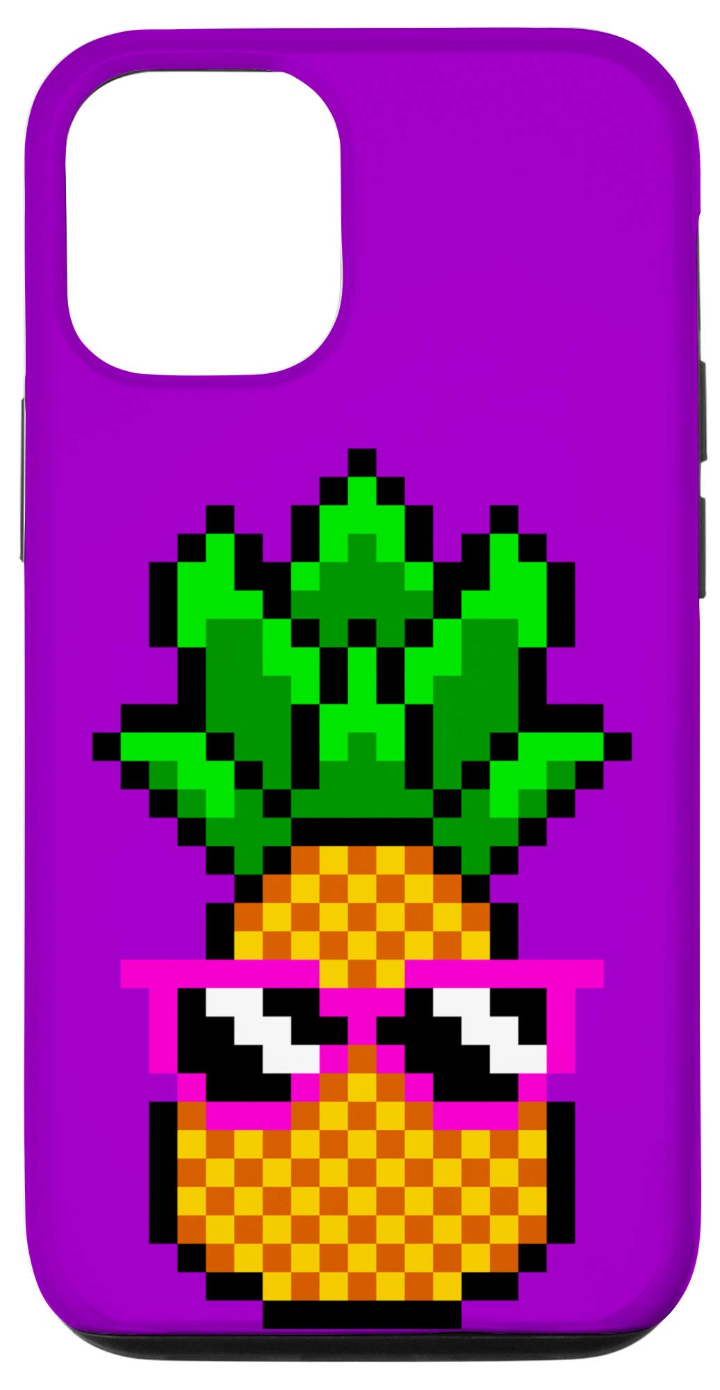 Retro 8-Bit Pineapple Sunglasses Case for iPhone 12/12 Pro - Cute Gamer Girl Accessory - Perfect for Gaming, Beach & Summer Outfits