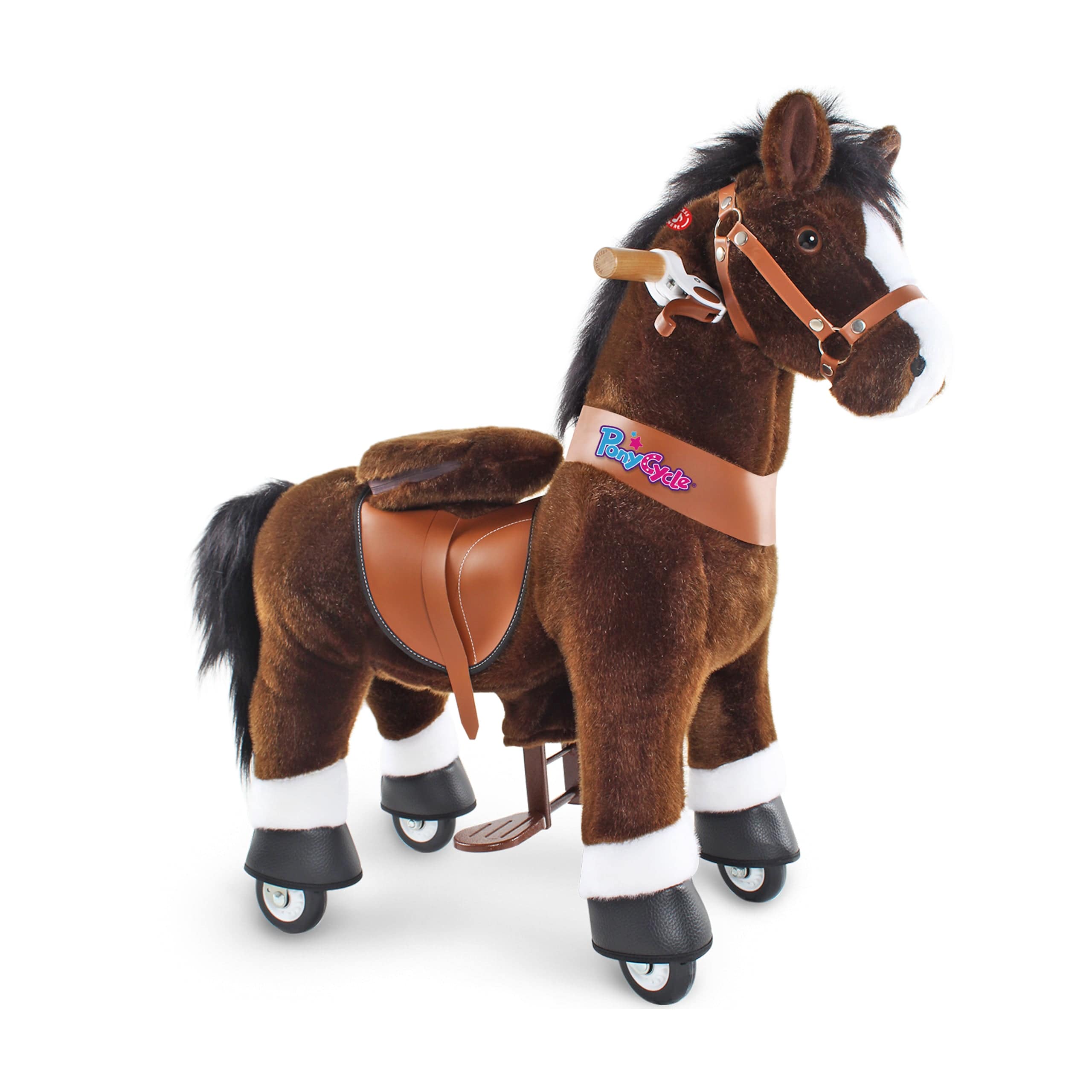 Ponycycle Ride-On Toy for Kids Ages 4-8 | Medium Size Wooden Rocking Horse | Perfect for Indoor & Outdoor Play, Birthday Gifts, and Pretend Play Activities