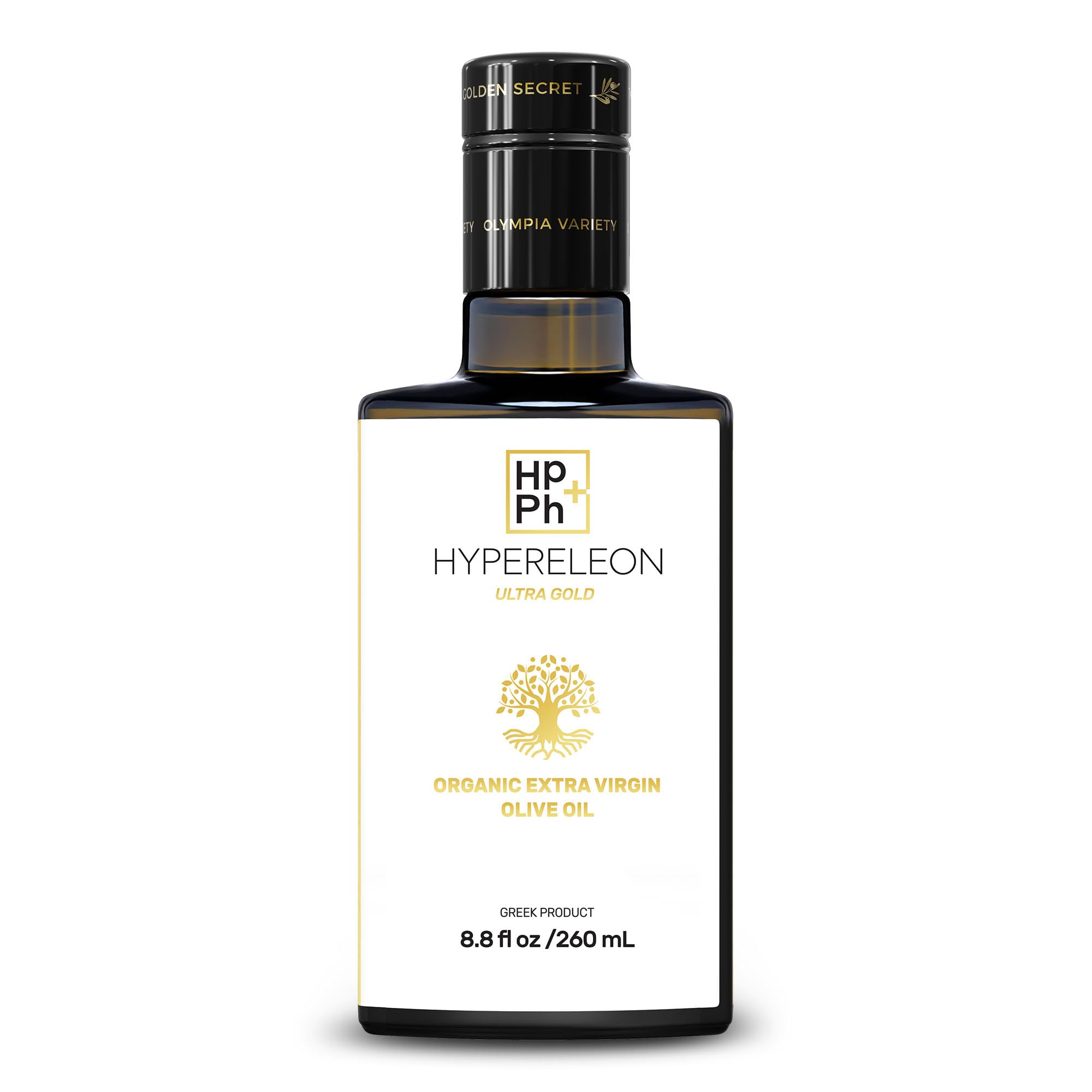 Premium Organic Greek Extra Virgin Olive Oil - 100% Pure, Unfiltered, High Phenolic | Award-Winning HYPERELEON ULTRA GOLD | 260ml (Pack of 2) | Perfect for Salads, Cooking & Gourmet Dipping