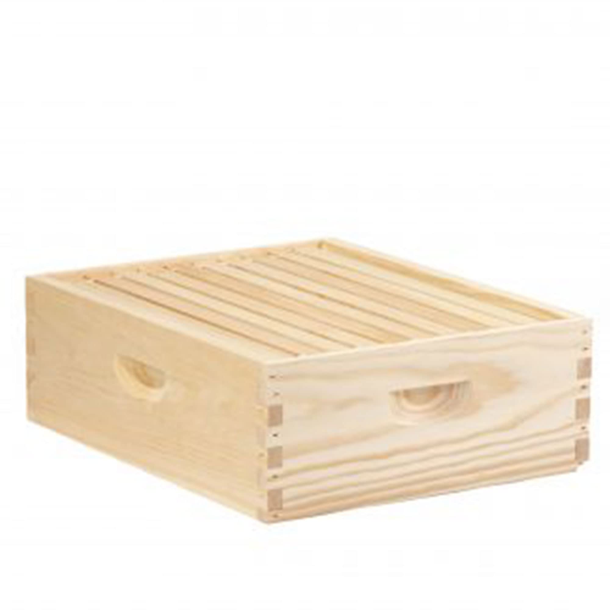 Little Giant MEDBOX10 10-Frame Medium Honey Super Beehive Brood Body - Unfinished Pine Wooden Beekeeping Box with Wax Coated Frames (3 Pack) | Perfect for Honey Storage, Beekeeping Supplies & DIY Beekeepers