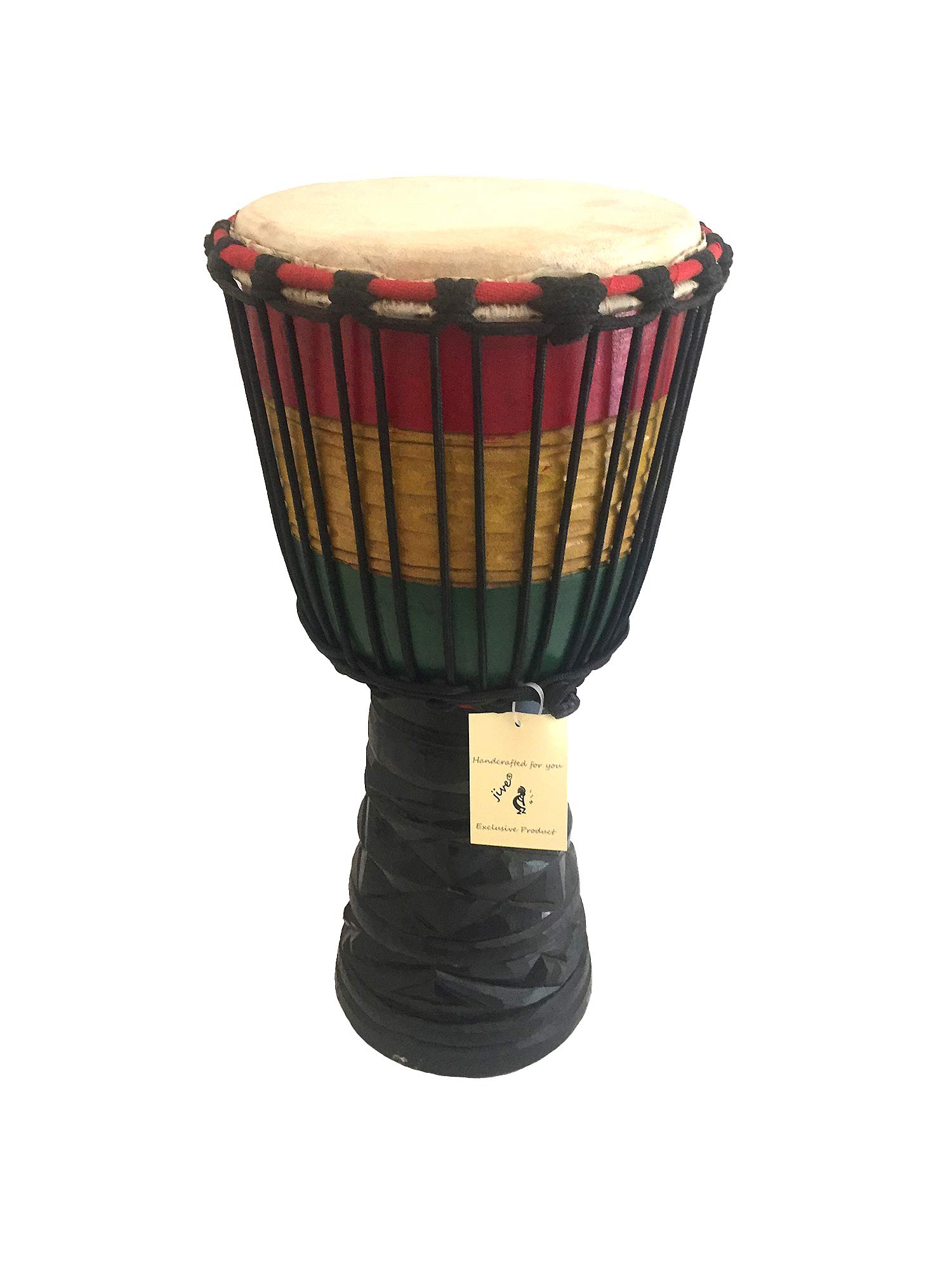Hand Carved Solid Mahogany Wood Djembe Drum - 20