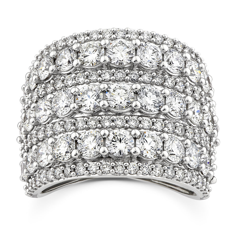 10ct White Gold Luminesce Lab Grown 3.95 Carat Diamond Ring - Size N½ | Elegant Engagement, Wedding & Anniversary Jewelry Gift for Women