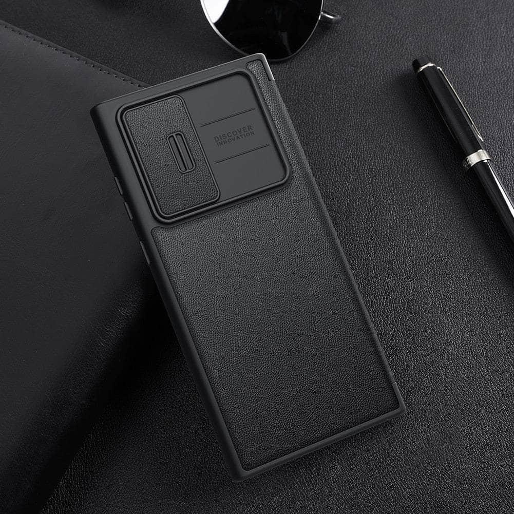 Premium Nillkin Qin Pro Genuine Leather Case for Samsung Galaxy S23 Ultra - Slim Protective Cover with Card Slot | Perfect for Business & Travel Use