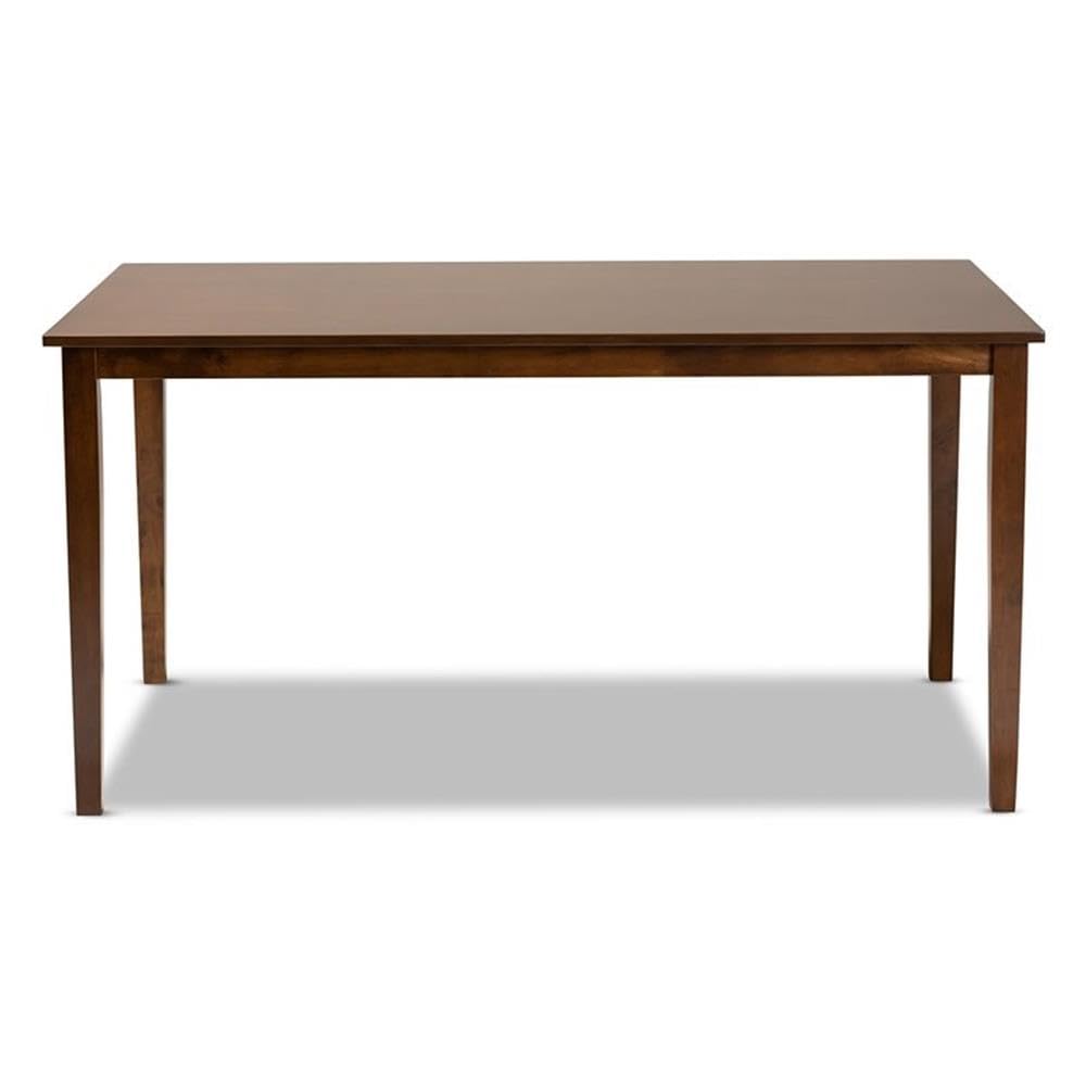 BOWERY HILL Solid Wood Dining Table - Walnut Finish Rectangular Table for Kitchen, Dining Room & Small Space | Rustic Farmhouse Style Furniture
