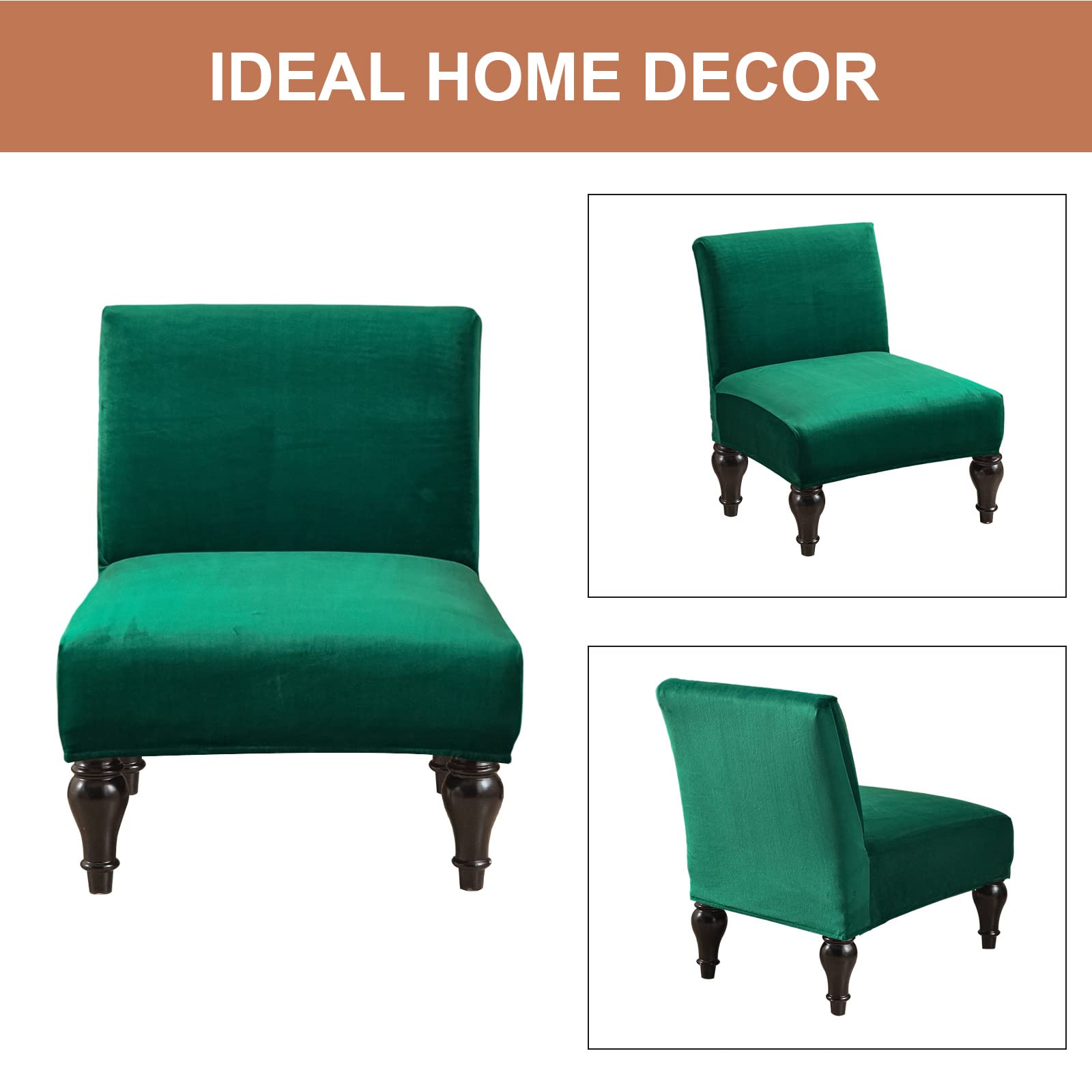 Eco-Friendly Armless Chair Slipcover - Removable Washable Accent Chair Cover, Printed Furniture Protector for Living Room, Dining Room & Hotel Use | Perfect for Home Decor and Guest Seating