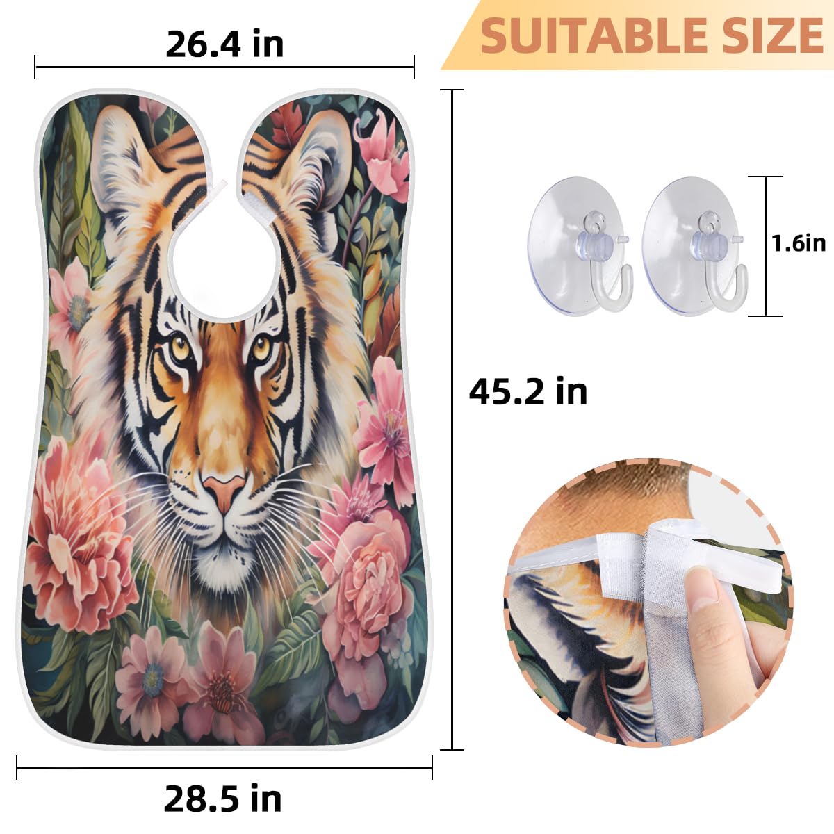 Men's Waterproof Shaving Bib with Floral Design - Beard Trimming Apron for Barbers & DIY Grooming, Hair Dye Cape for Women & Artists, Sink Hair Catcher - Perfect for Home Salon, Barber Shops & Gift Giving