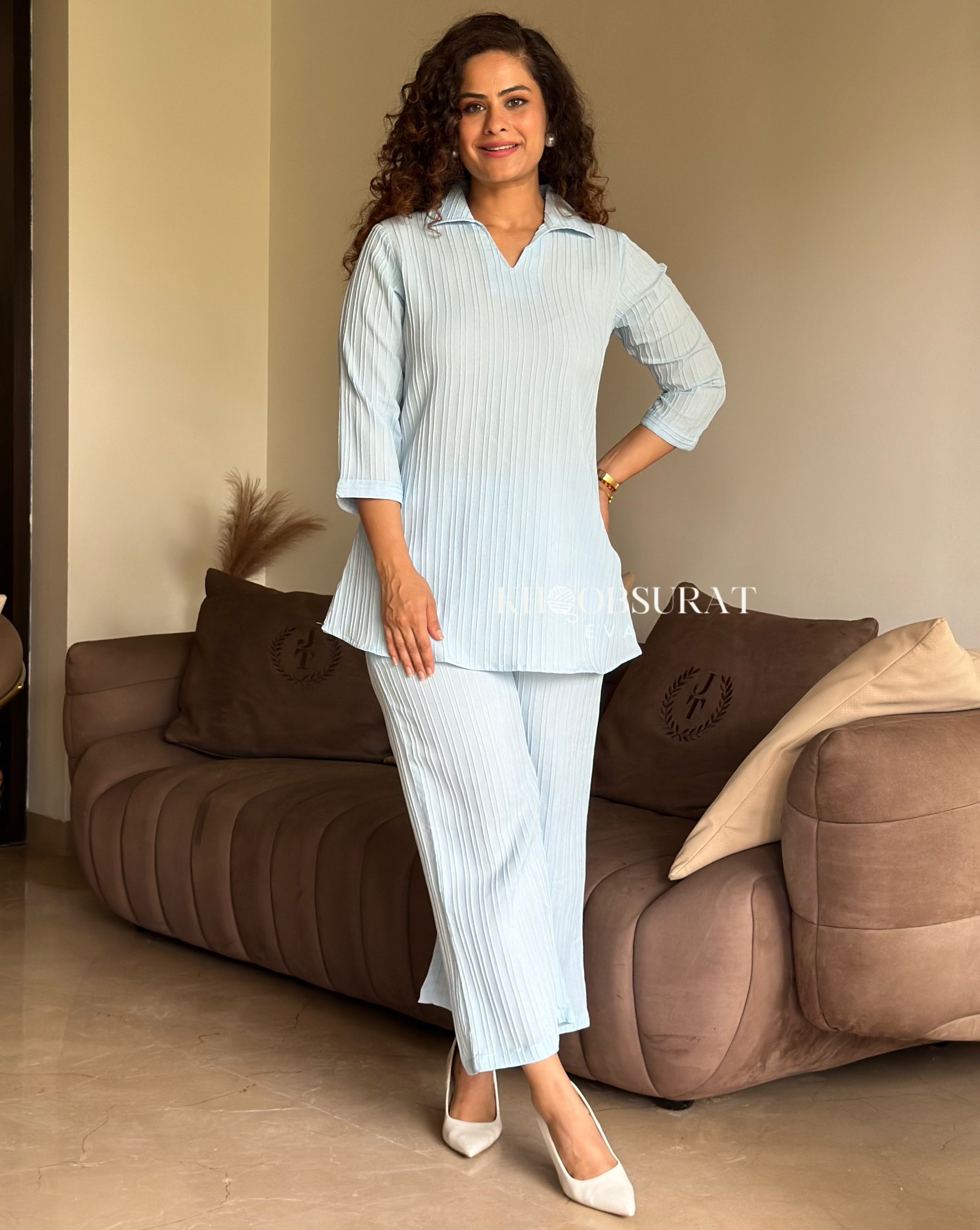 Stylish Coffee Break Cool Coord Set - Trendy Matching Outfit for Women | Perfect for Casual Wear, Office, and Coffee Dates