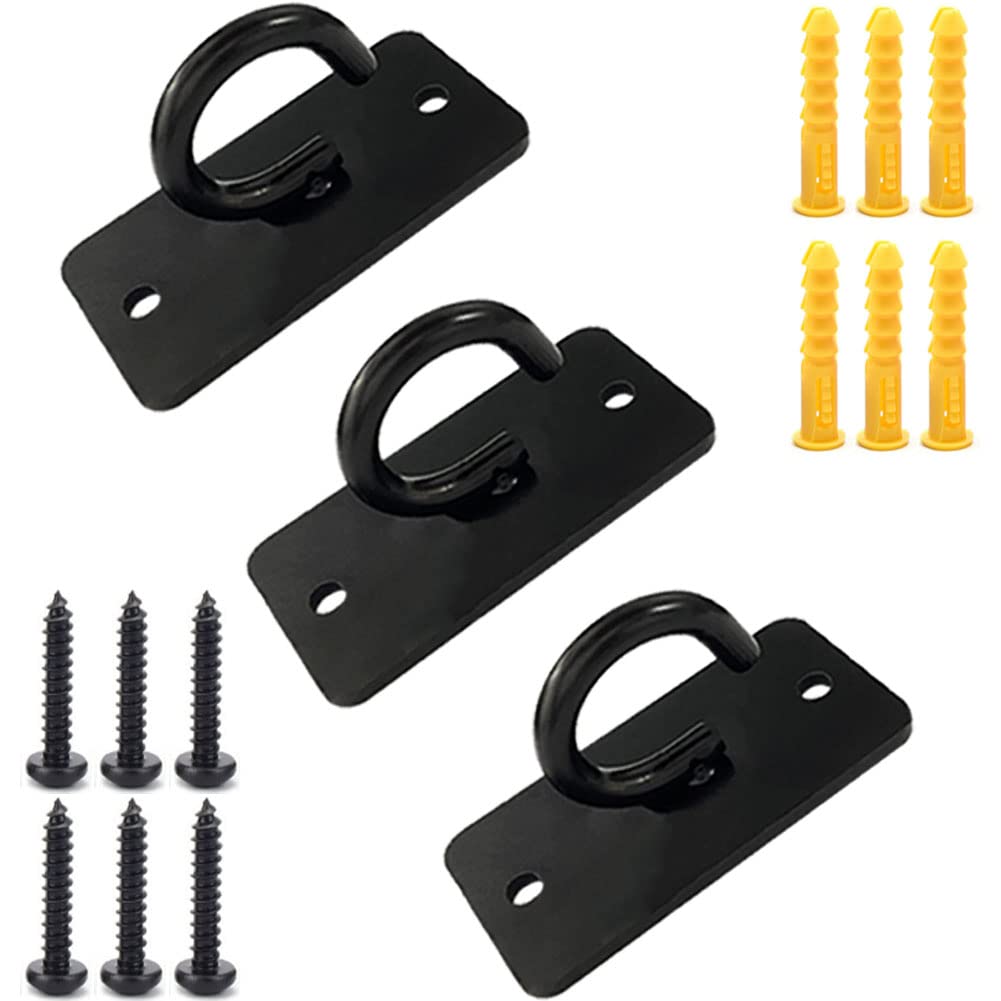 Ackron Wall & Ceiling Mounted Workout Anchors - Heavy Duty Exercise Hooks for Strength Training, Resistance Bands, Yoga Straps & Bodyweight Exercises - Perfect for Home Gym, CrossFit & Fitness Accessories