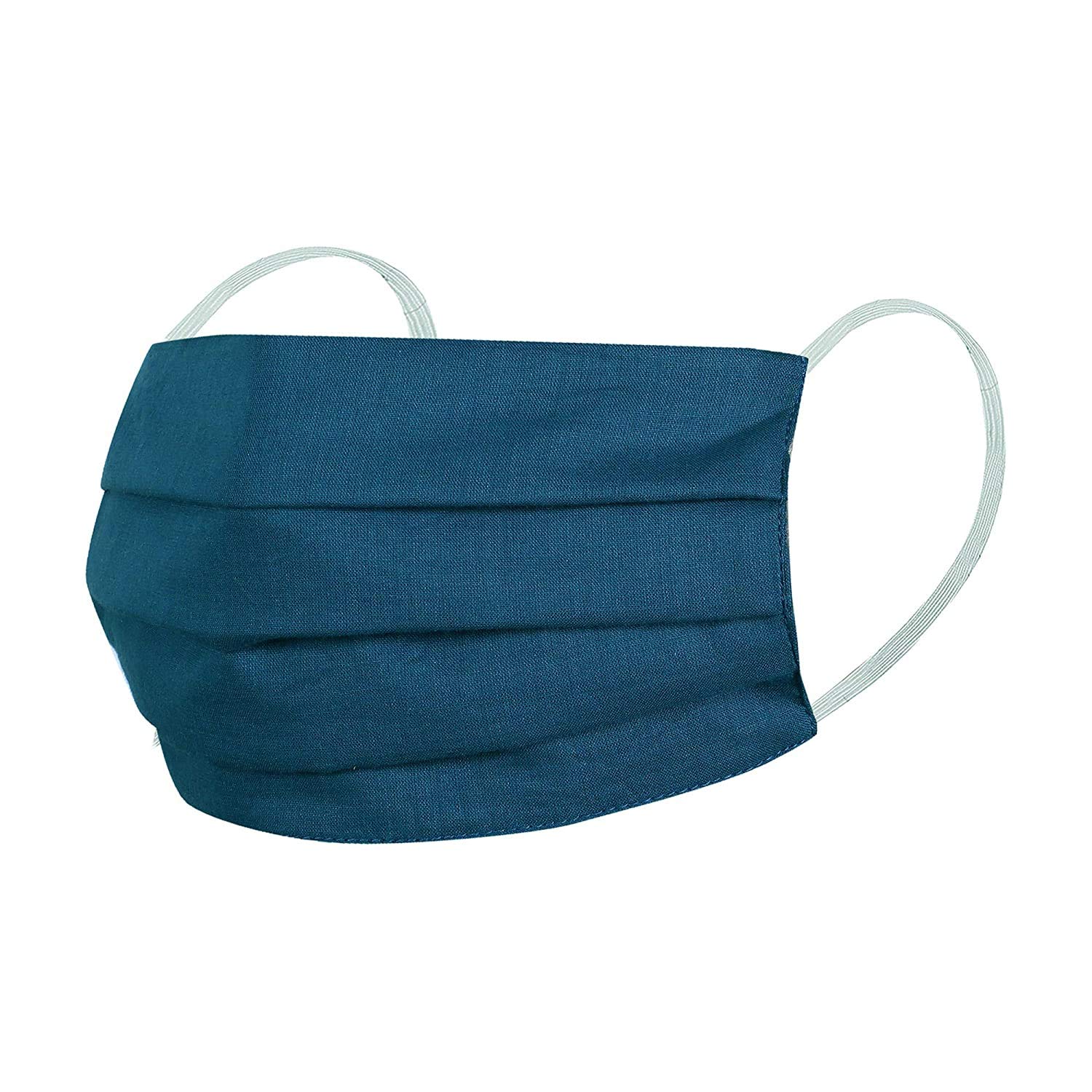 Washable & Reusable 3-Layer Cotton Face Mask Pack of 10 - Blue | Breathable Comfort for Daily Use, Travel & Outdoor Activities | Sidharth Medical Store