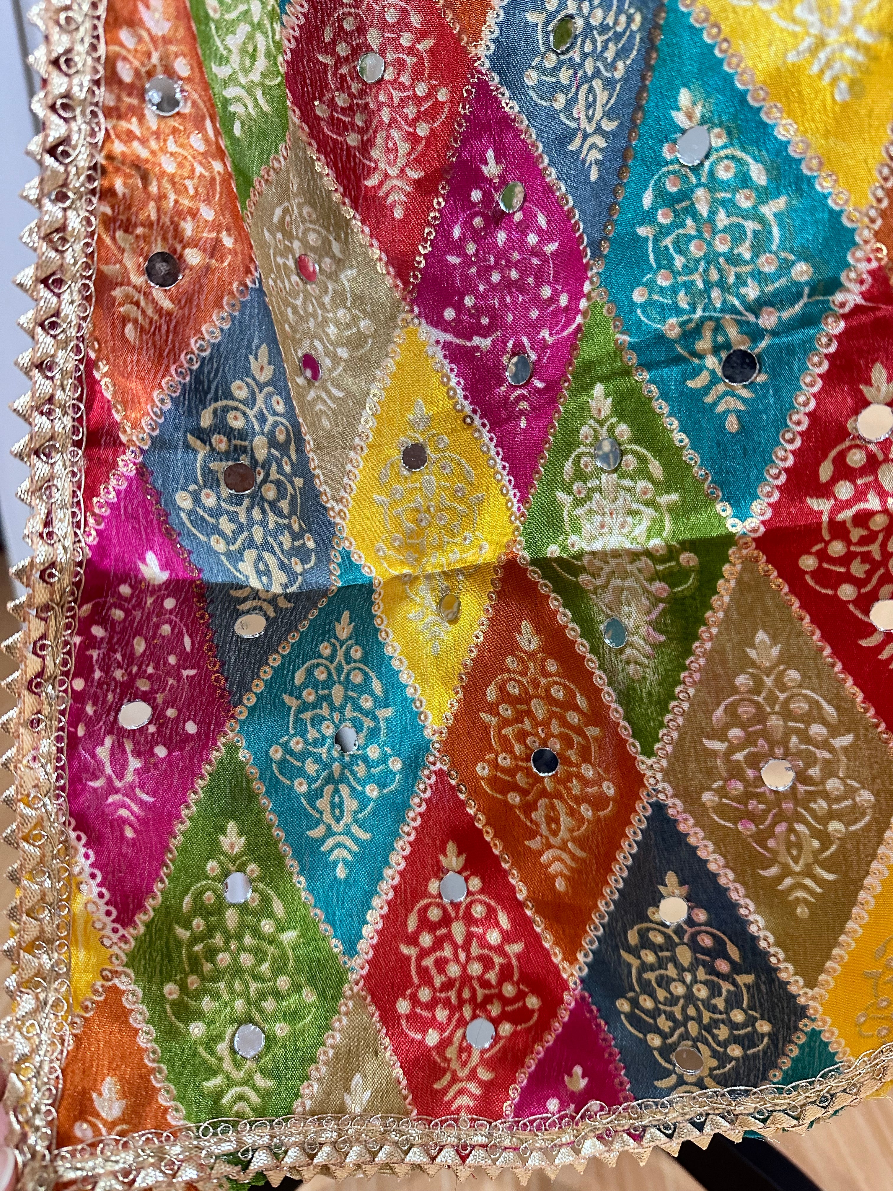 Phulkari Style Dupatta - Handmade Punjabi Embroidered Scarf for Women - Perfect for Weddings, Parties & Cultural Events