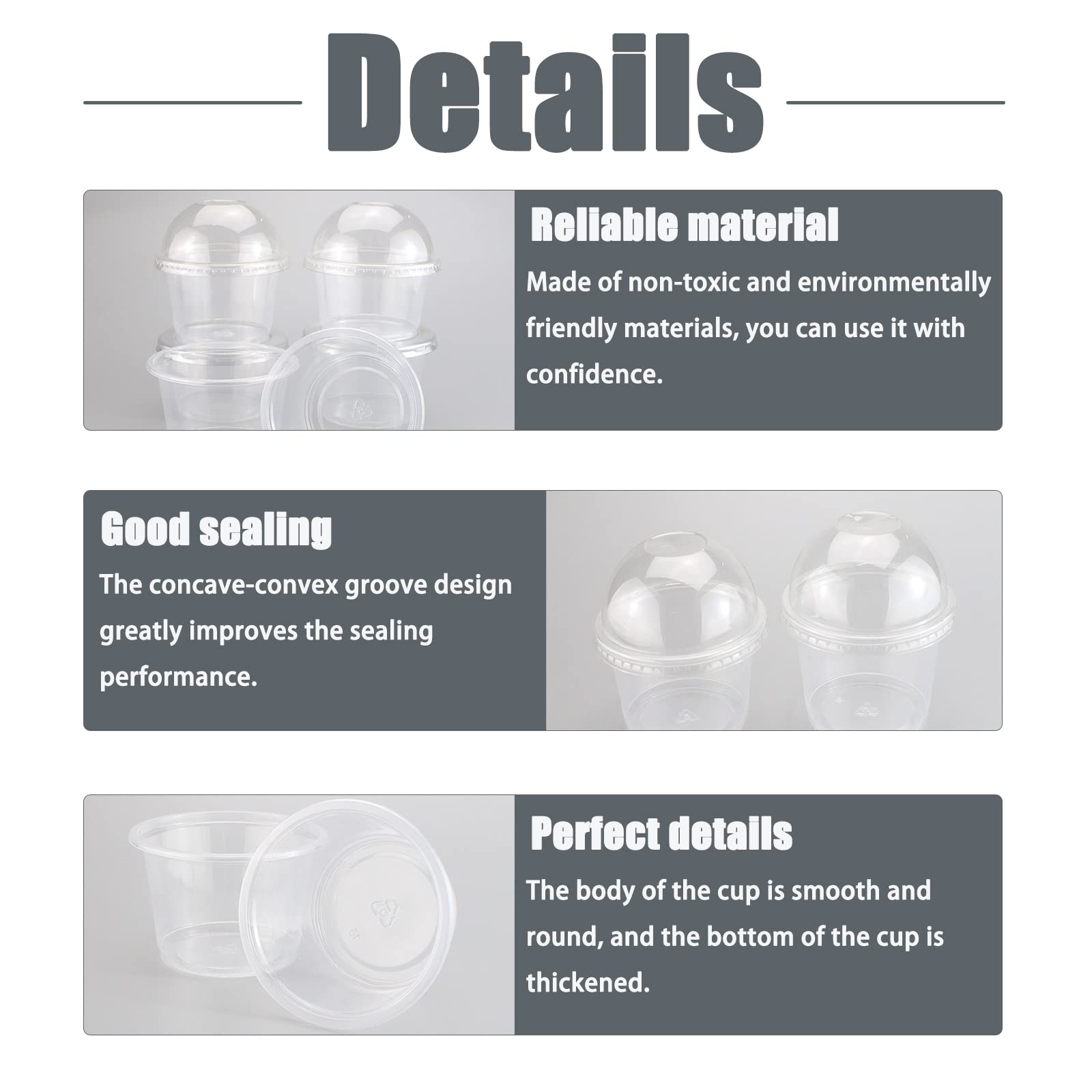 Panxxsen 50-Pack 8oz Clear Plastic Cups with Dome Lids - Disposable PET Parfait & Dessert Cups, Includes Sporks - Perfect for Fruit Salads, Yogurt, Ice Cream & Party Serving