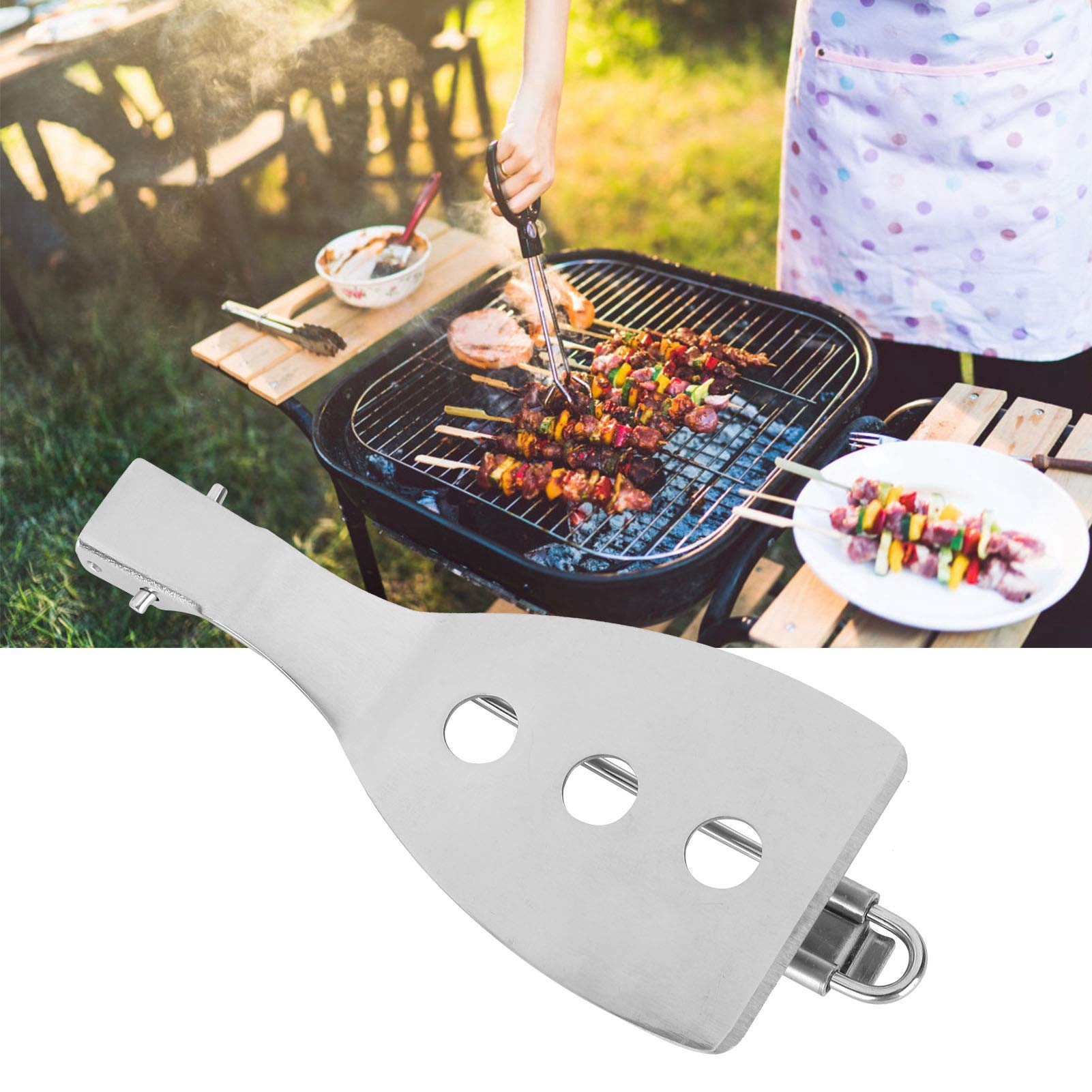 Foldable Camping Spatula with Extendable Handle - Compact Mini Frying Shovel for BBQ, Picnics & Outdoor Cooking - Perfect for Camping, Hiking, Backpacking & Home Kitchen Use