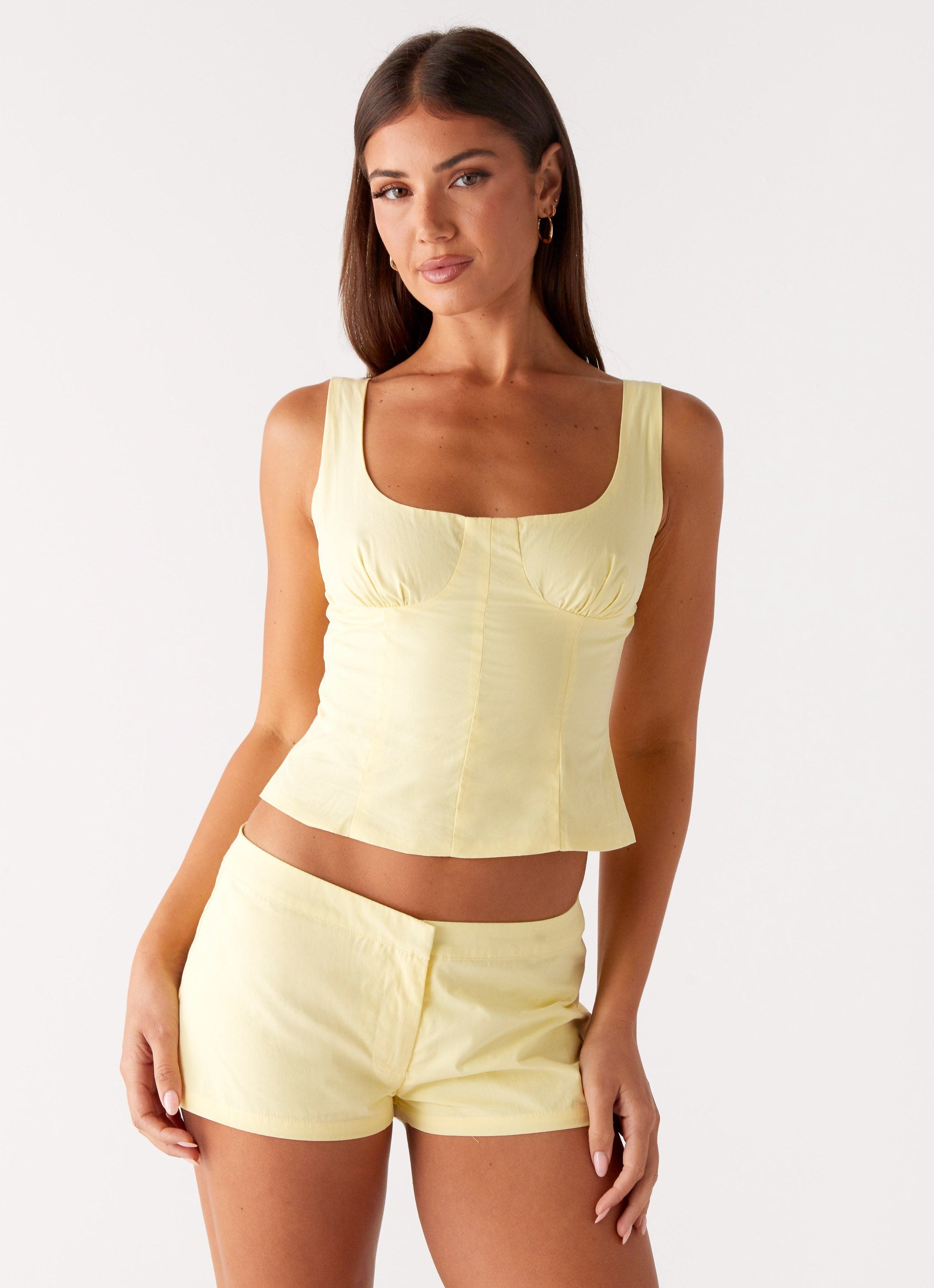 Coastline Mini Shorts for Women - Comfortable Yellow Summer Shorts | Perfect for Beach, Gym & Casual Wear