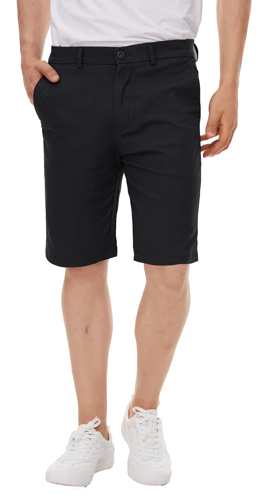 Men's Slim Fit Khaki Chino Shorts - 9 Inch Inseam, Plaid & Plain Casual Summer Shorts for Outdoor Activities, Beach & Travel