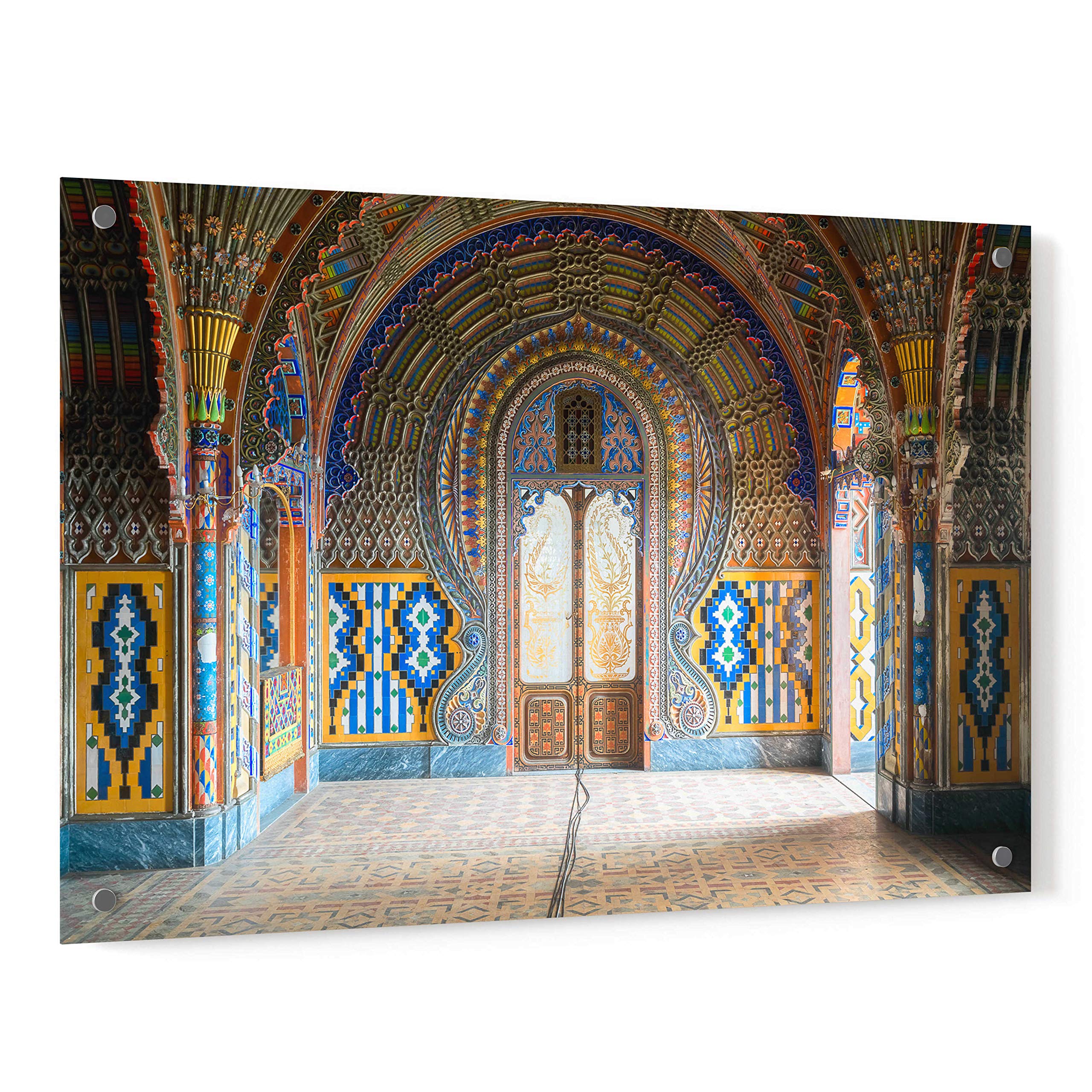 Epic Art 'Castle of Sammezzano II' by Roman Robroek - Premium Acrylic Glass Wall Decor, 36x24 Inches - Perfect for Living Room, Bedroom & Office Decor