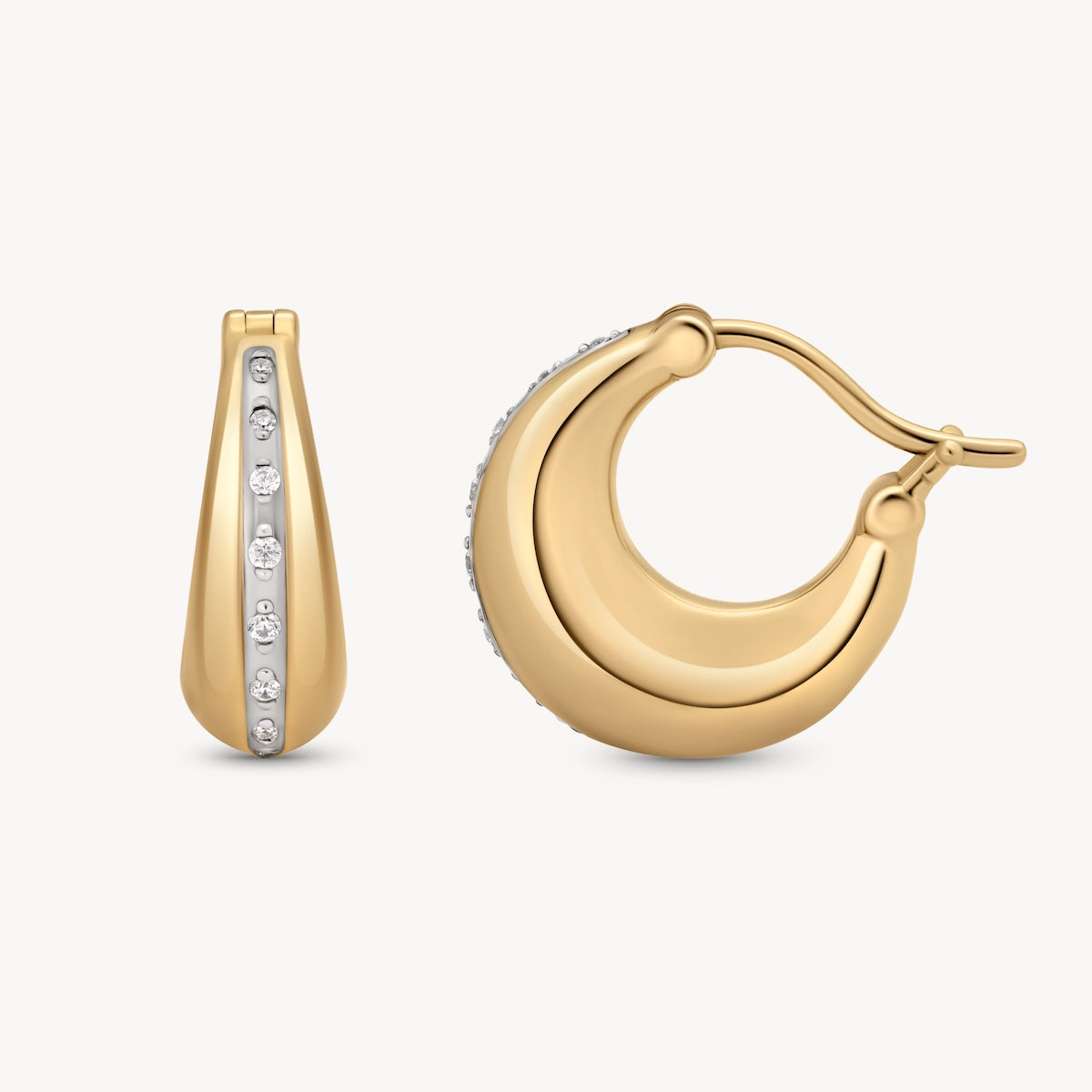 Two Tone Ribbon Hoop Earrings for Women - Trendy Dainty Jewelry for Everyday Wear & Special Occasions