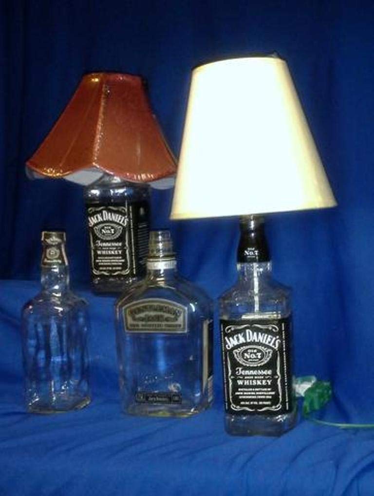 Vintage Liquor Bottle Lamps - Handcrafted Decorative Lighting for Home Bar, Man Cave & Dorm Room - Unique Whiskey & Wine Bottle LED Lights for Parties, Weddings & Gifts