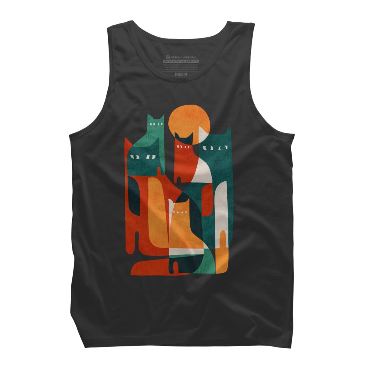 Men's Cat Graphic Tank Top by Design By Humans - Casual Summer Wear