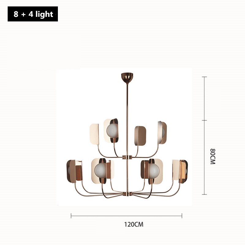 Elegant Metal Leaves Globe Chandelier - Modern Lighting Fixture for Dining Room, Living Room & Bedroom Decoration