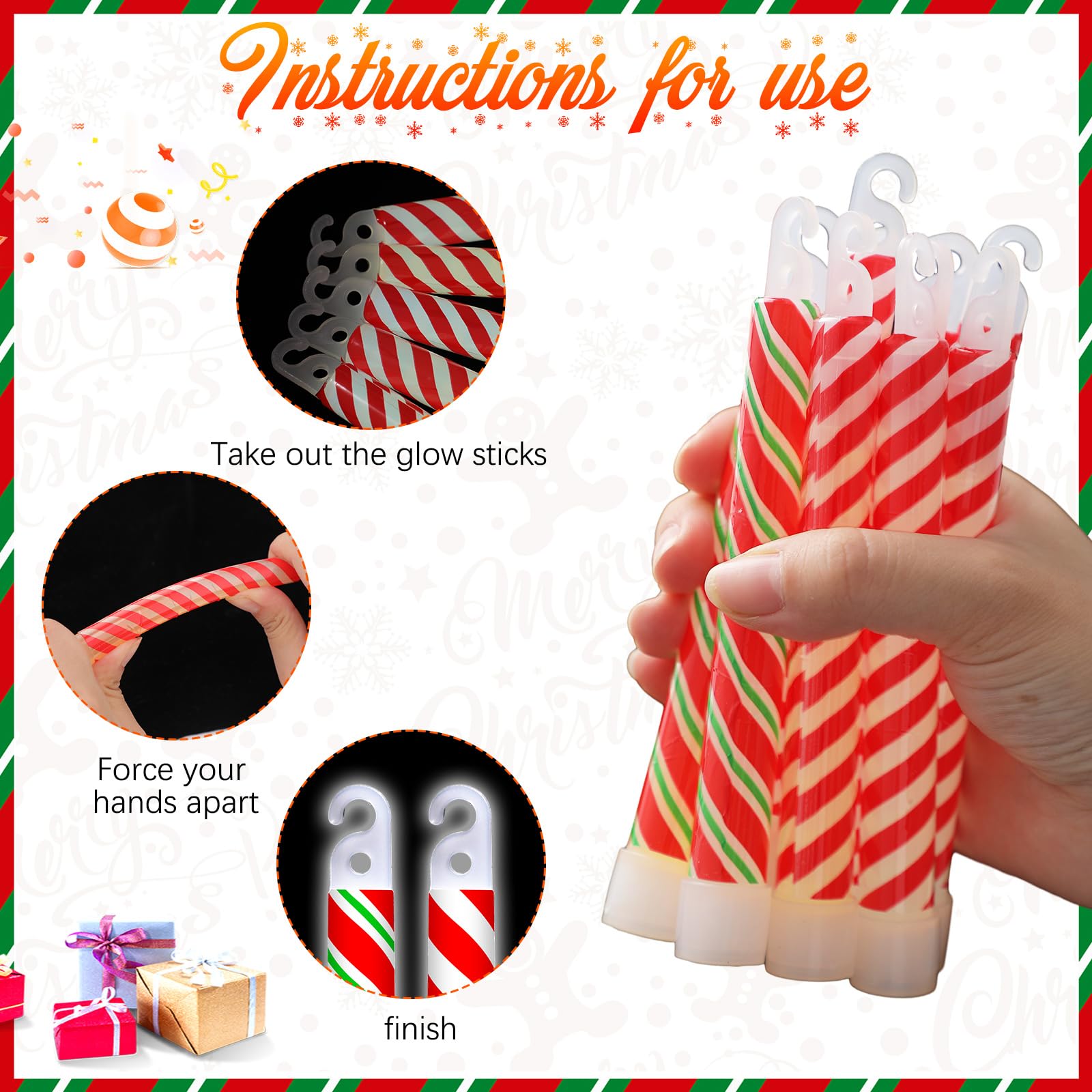 **Bulk 6 Inch Christmas Glow Sticks with Lanyard – Wettarn Light Up Candy Cane Party Favors for Adults, Camping, Birthday & Holiday Celebrations**    *(Perfect for Christmas Parties, Raves, Concerts, Camping Trips & Birthday Events)*