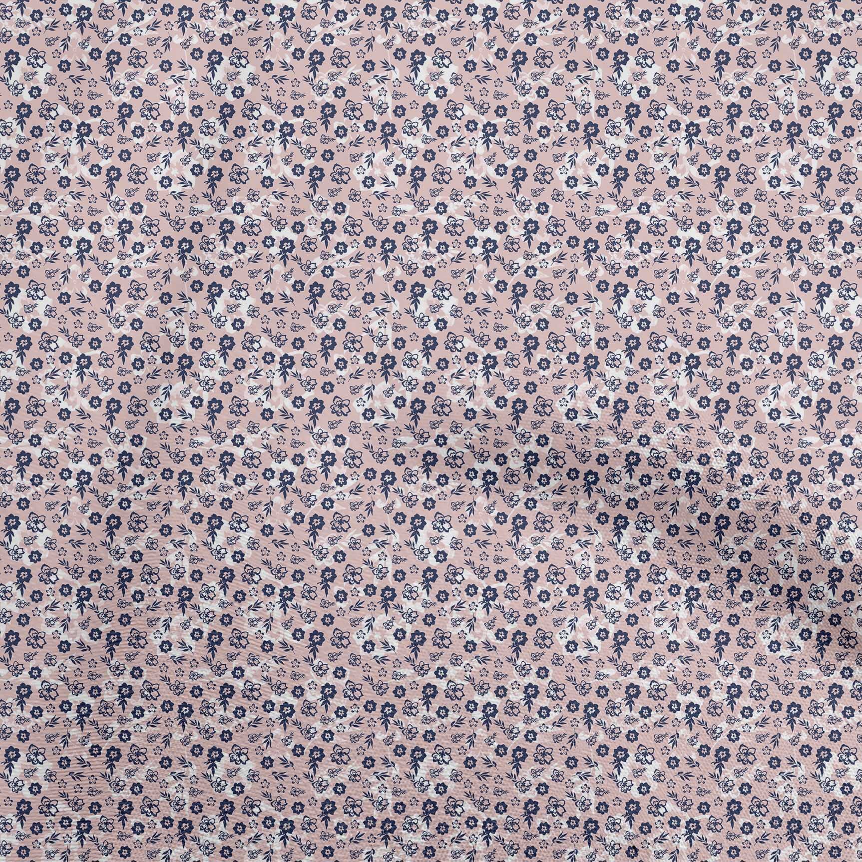 oneOone Cotton Poplin Light Pink Floral Ditsy Dress Fabric - 42 Inch Wide by The Yard | Perfect for Summer Dresses, DIY Sewing Projects & Home Decor