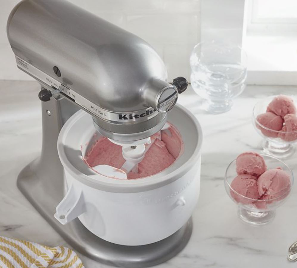 KitchenAid Ice Cream Maker Attachment for Stand Mixers - White | Homemade Ice Cream & Frozen Dessert Maker | Perfect for Parties, Family Gatherings & Summer Treats