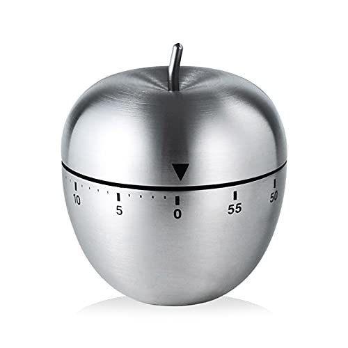 DecentGadget Stainless Steel Egg Timer - 60 Minute Mechanical Rotating Kitchen Timer with Alarm for Cooking, Baking, Studying & Office Use | Perfect for Boiling Eggs, Baking Cakes, and Time Management Tasks