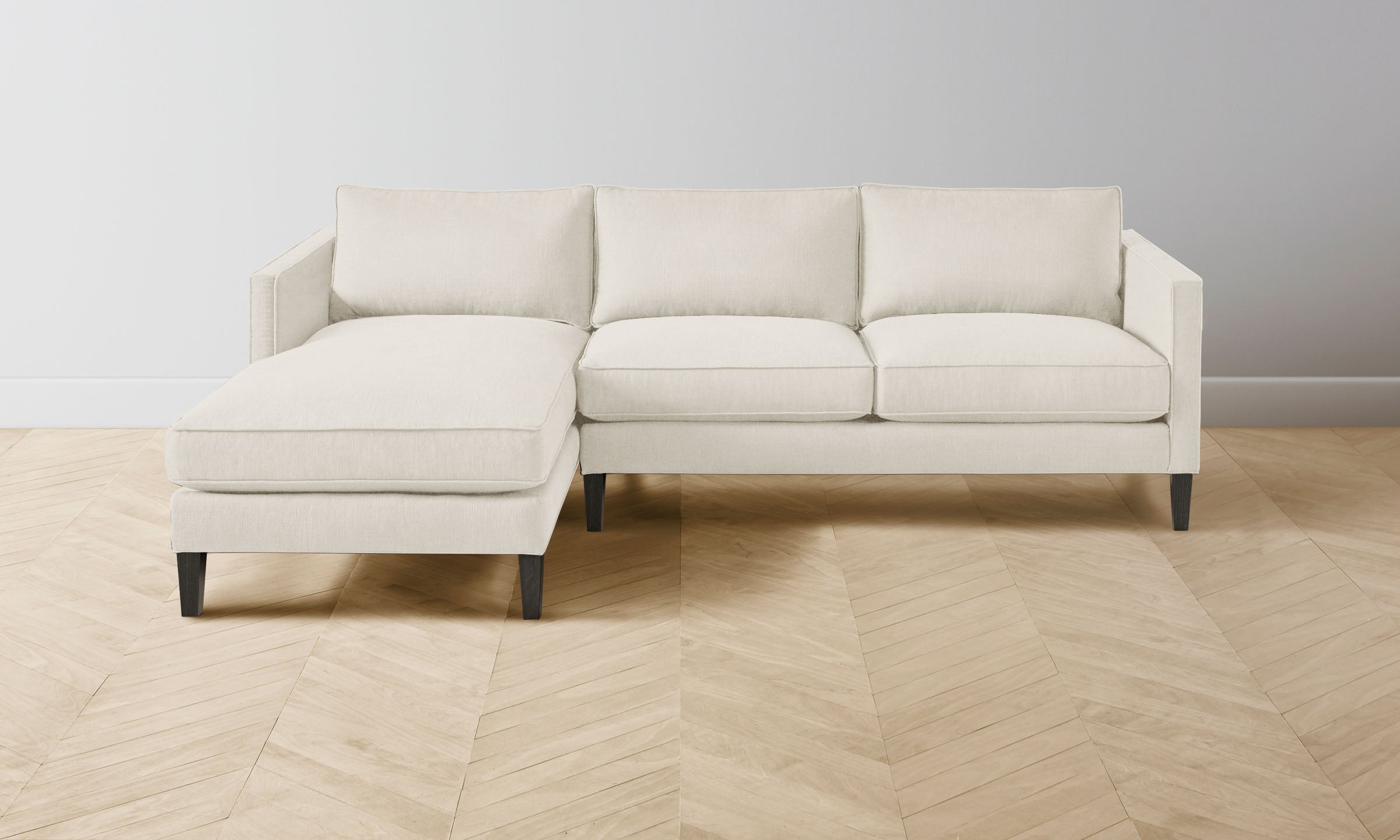 The Crosby Sectional Sofa - Italian Brushed Wool in Vanilla | Luxury Living Room Furniture for Modern Homes