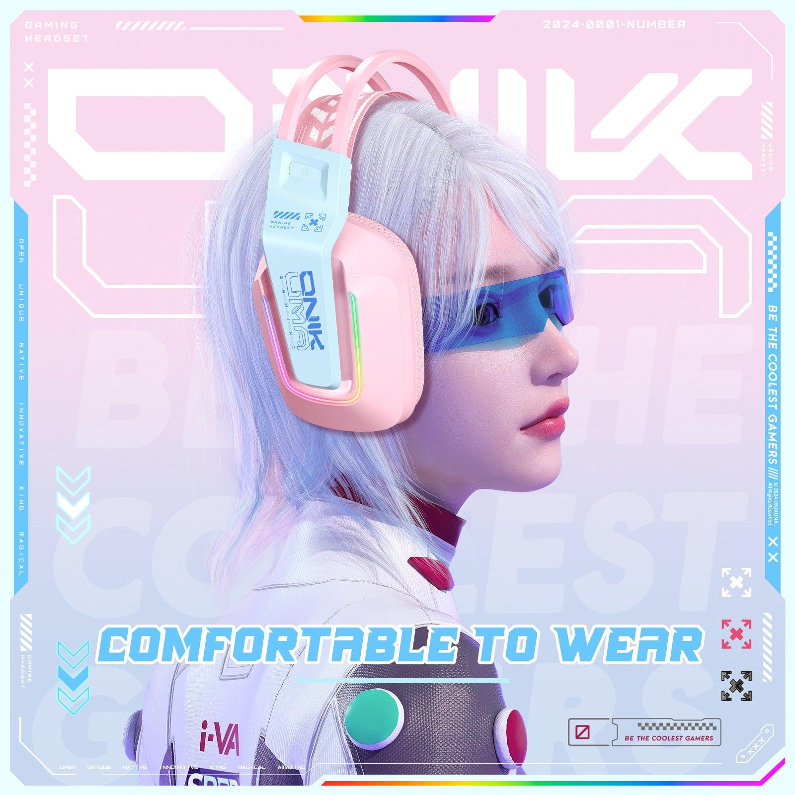ONIKUMA X13 RGB Gaming Headset with 50mm Drivers & 120° Adjustable Mic - Noise Cancelling Over-Ear Headphones for PC, PS4, Xbox, Switch (Multiple Color Options) - Perfect for Gaming, Streaming & Online Classes