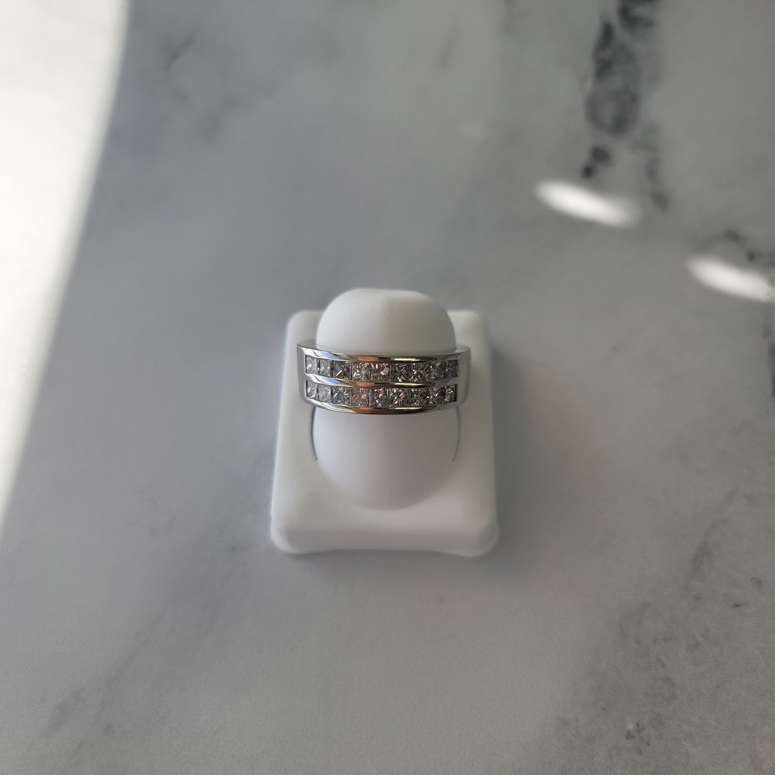 1.75cttw Princess Cut Channel Wedding Band in 14k White Gold – Elegant Bridal Ring for Engagement, Anniversary & Special Occasions