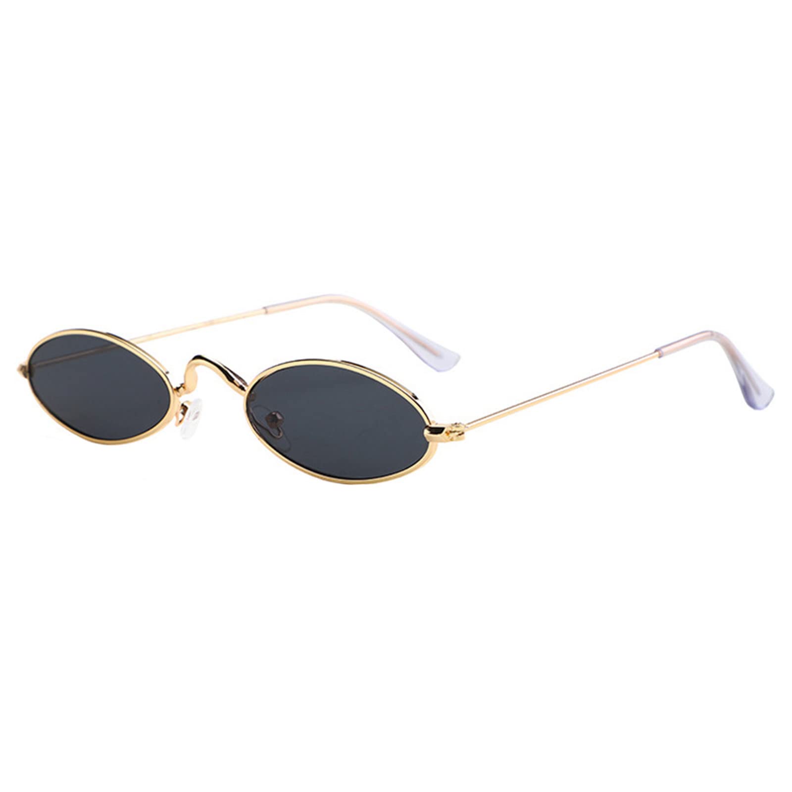 Vintage Oval Sunglasses for Women & Men - Polarized Slender Metal Frame Retro Sunglasses in Candy Colors - Perfect for Driving, Beach, and Outdoor Activities