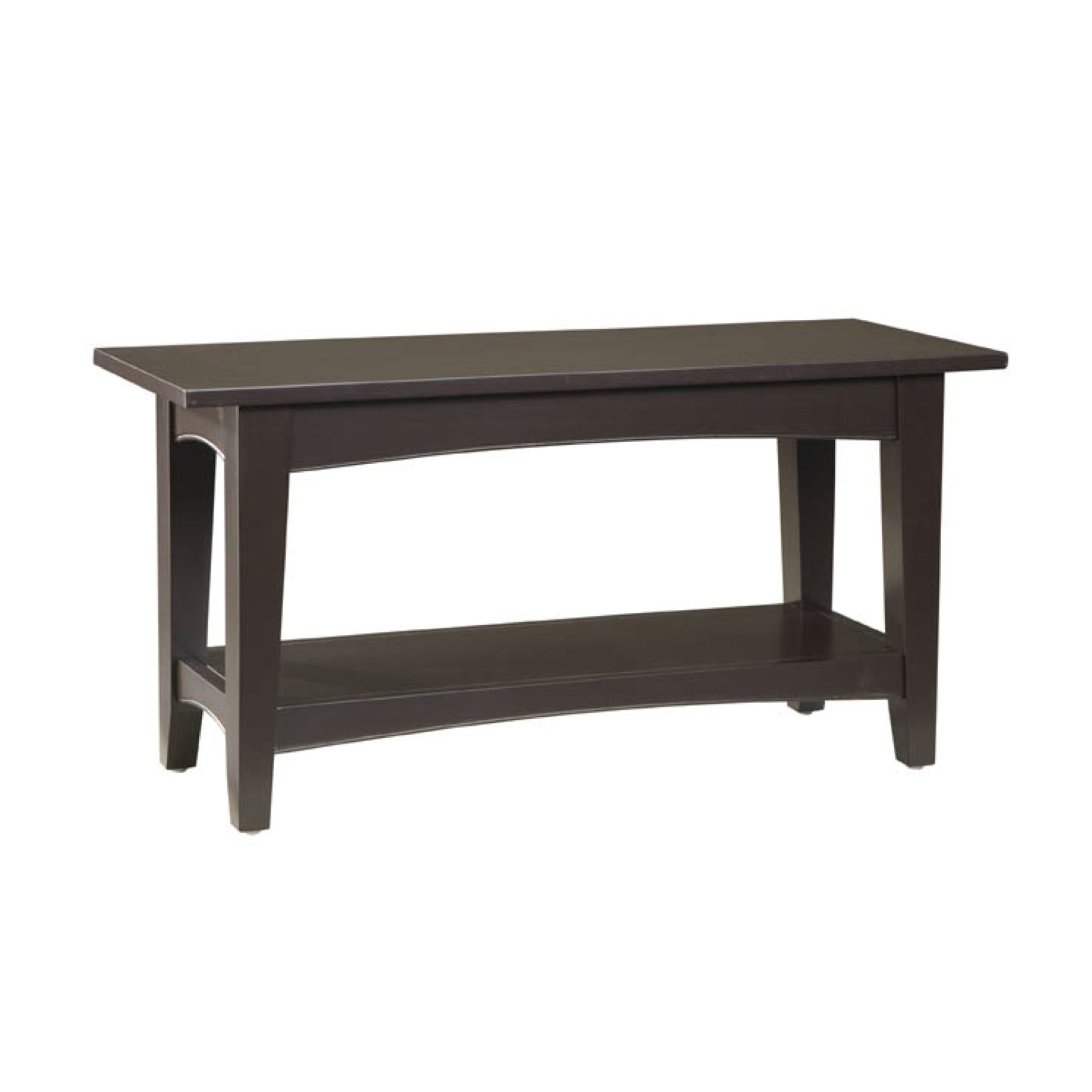 Alaterre Shaker Cottage Bench with Shelf - Solid Wood Entryway Storage Bench, Chocolate Finish - Perfect for Hallway, Mudroom, or Bedroom Decor