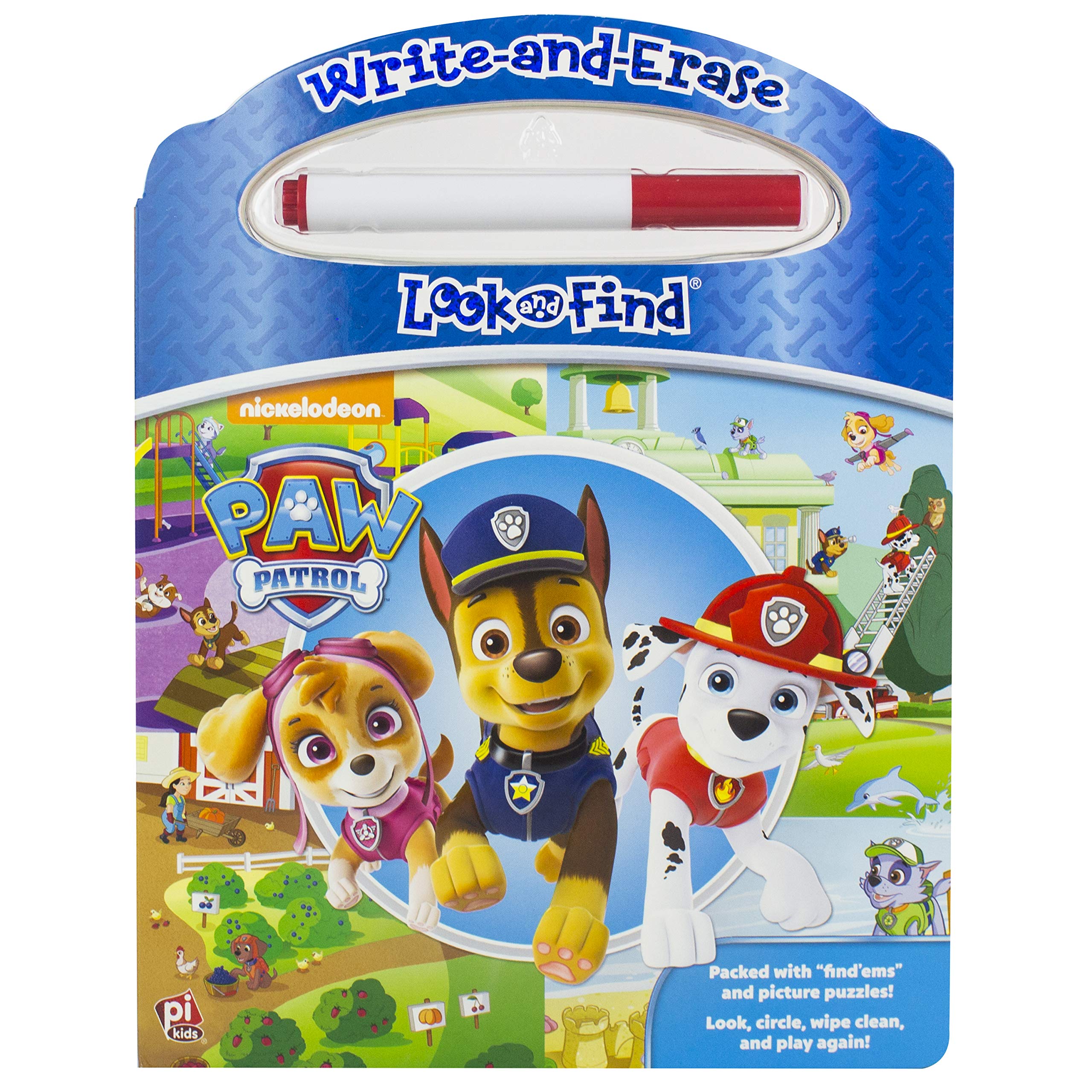 Paw Patrol Write and Erase Look and Find Wipe Clean Board Book - Interactive Learning Activity for Kids - Perfect for Preschool Education & Travel Entertainment