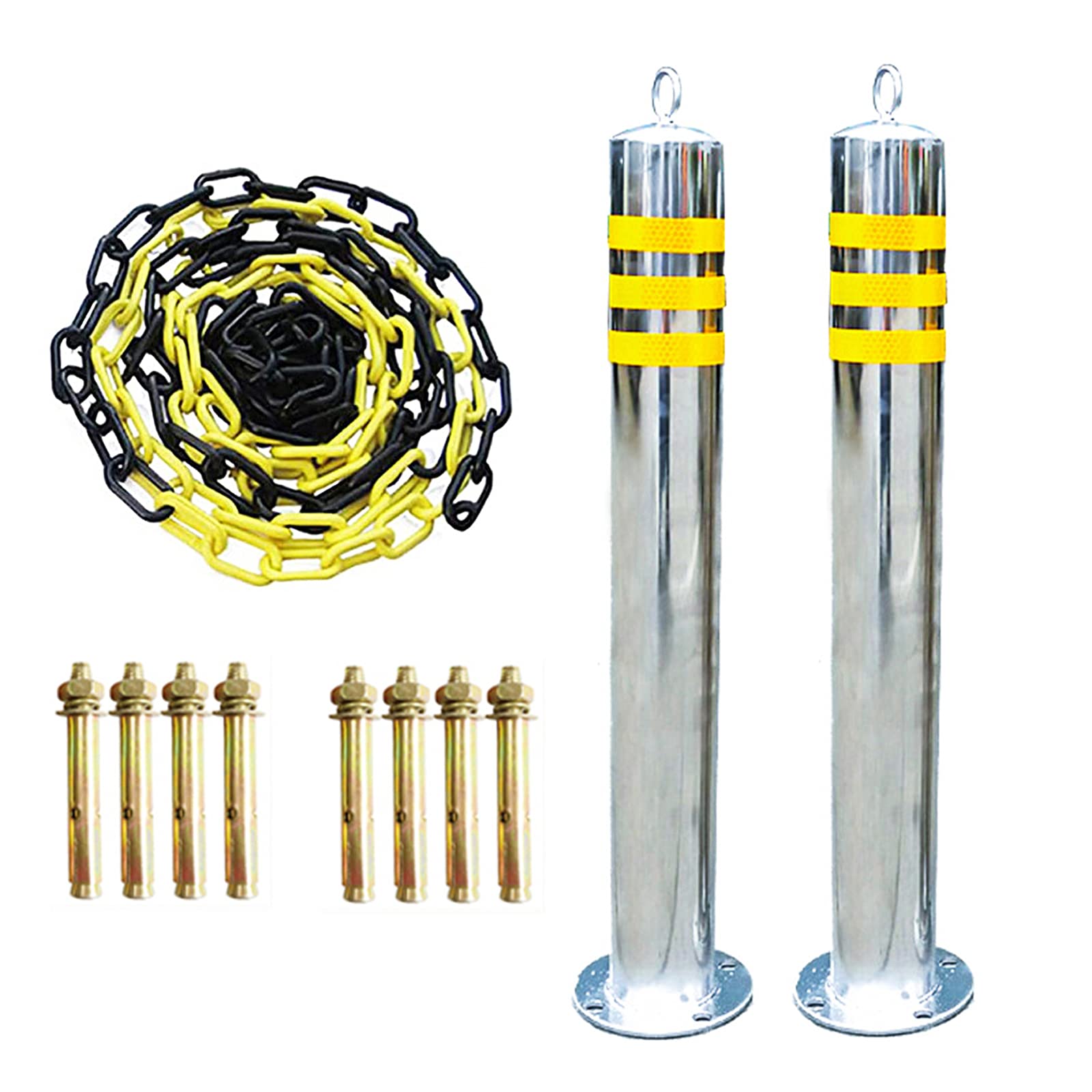 Heavy Duty Stainless Steel Chain Barriers with Anchor Bolts for Parking & Traffic Control