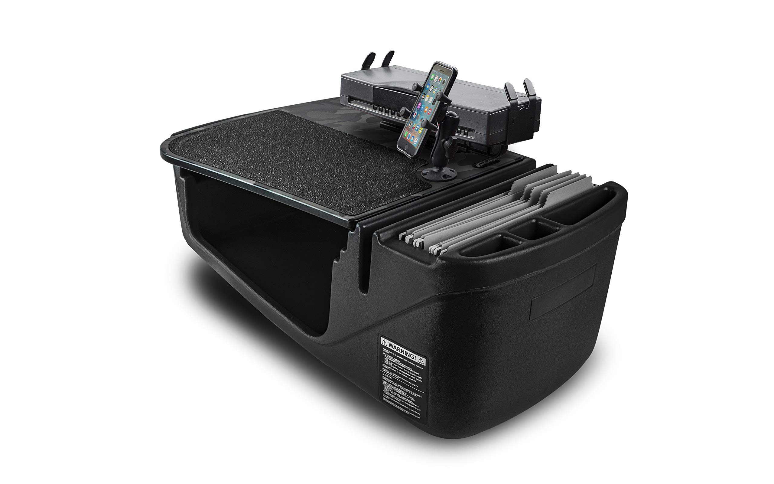 AutoExec AUE05500 Efficiency GripMaster Car Desk with Phone Mount & Printer Stand - Urban Camouflage Finish for Mobile Office & Work on the Go