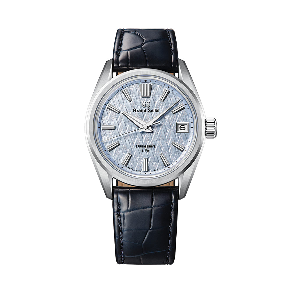 SLGB001 Evolution 9 Spring Drive UFA Platinum 950 37mm Light Blue Leather Strap Watch - Luxury Dress Watch for Men, Perfect for Business Meetings & Formal Occasions