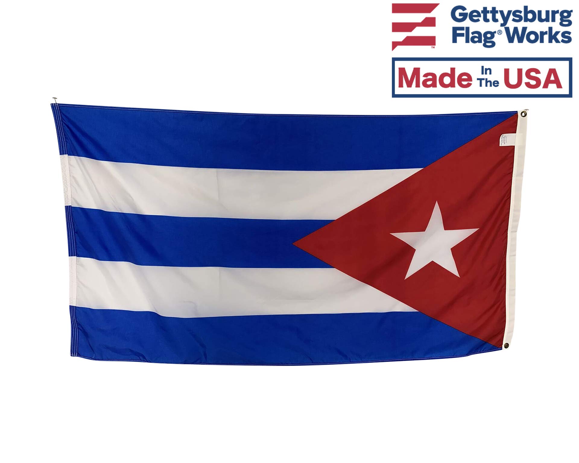 12x18 Cuba Boat Flag - Durable All-Weather Nylon with Brass Grommets - Made in USA - Perfect for Boating, Parades & Patriotic Decor