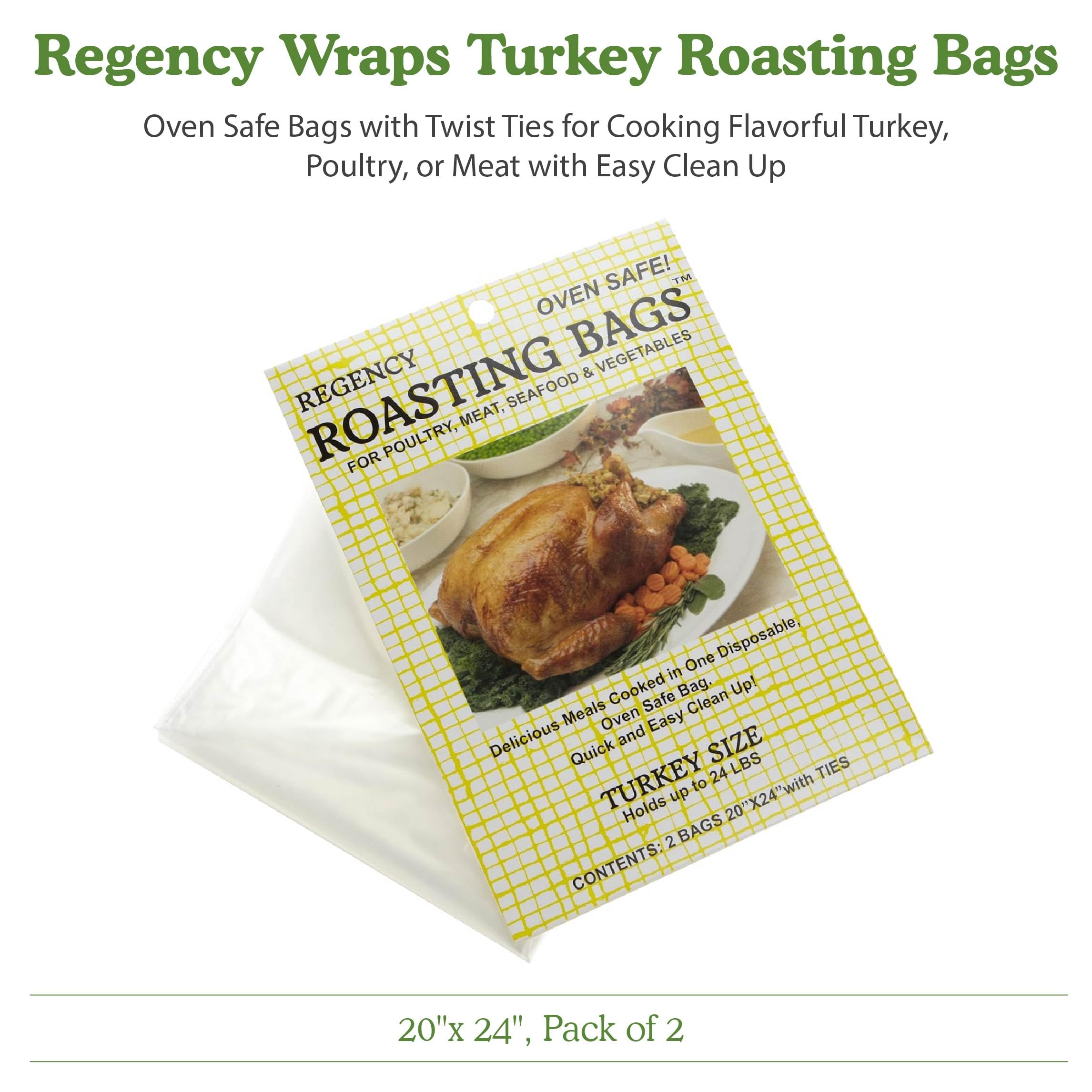 Regency Wraps Turkey Roasting Bags - 2 Pack Oven Safe Cooking Bags (20