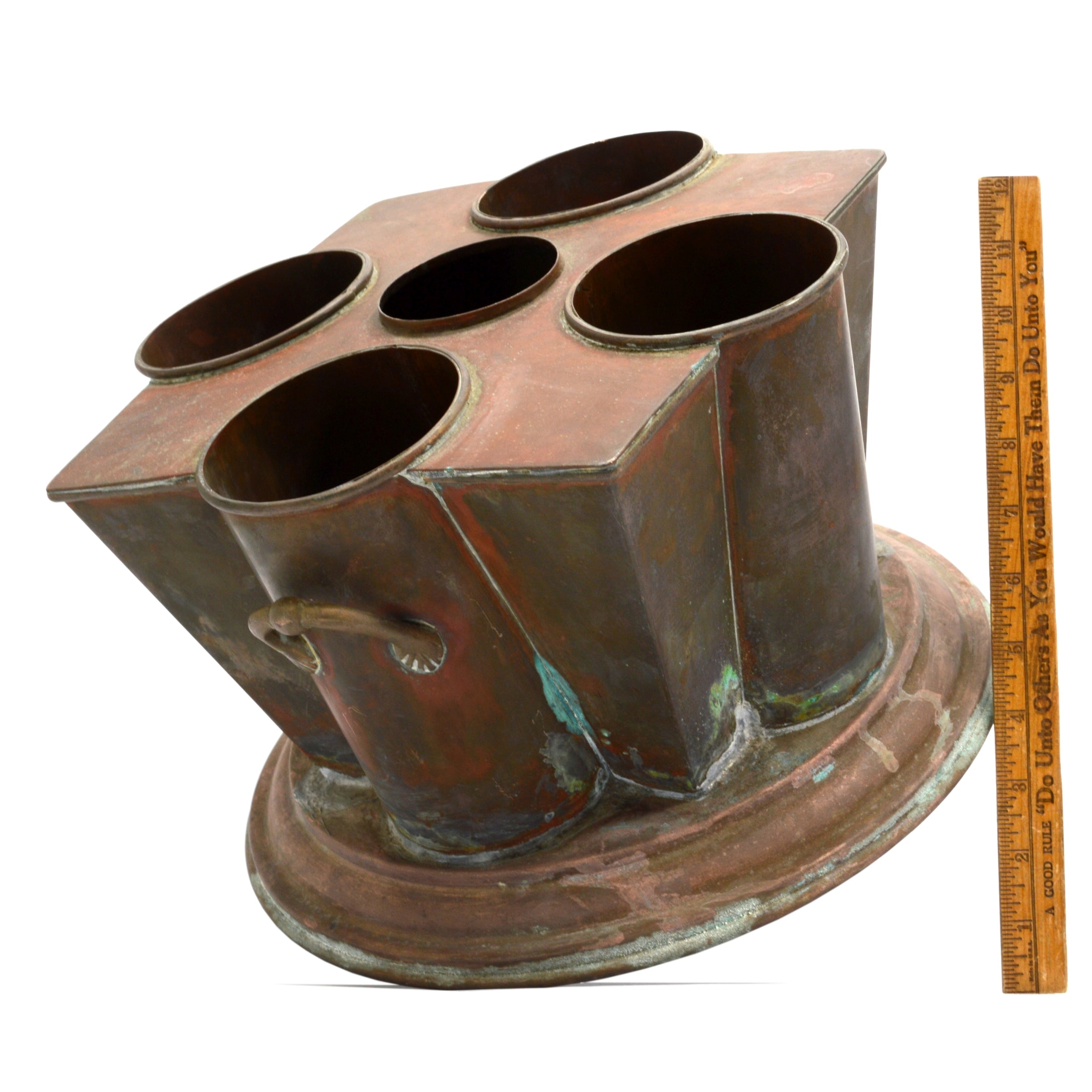 Antique French Copper Wine Cooler & Ice Box - Vintage Umbrella Cane Stand for Home Bar, Kitchen, or Wine Cellar Decor