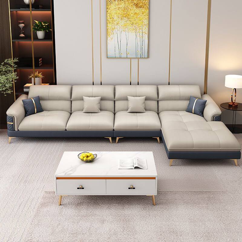 Farmhouse Style Modular Sofa for Living Room - Round Armrests Fabric Sectional Couch - Perfect for Cozy Family Gatherings & Home Decor
