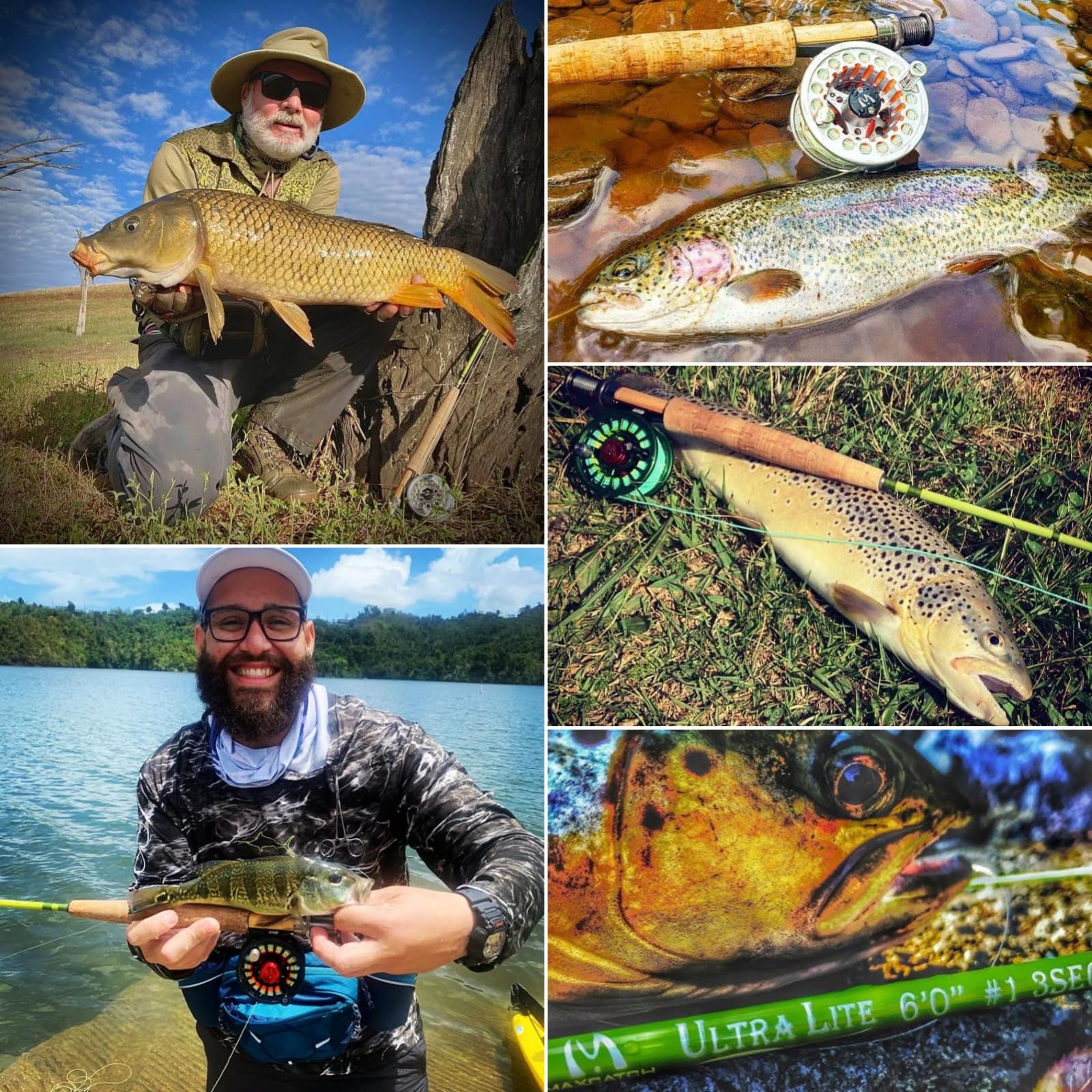 Ultra-Light Fly Fishing Rod Combo for Trout, Panfish & Stream Fishing - 1/2/3 Weight Fly Rod Set | Perfect for Small Rivers, Creeks & Freshwater Fishing Adventures