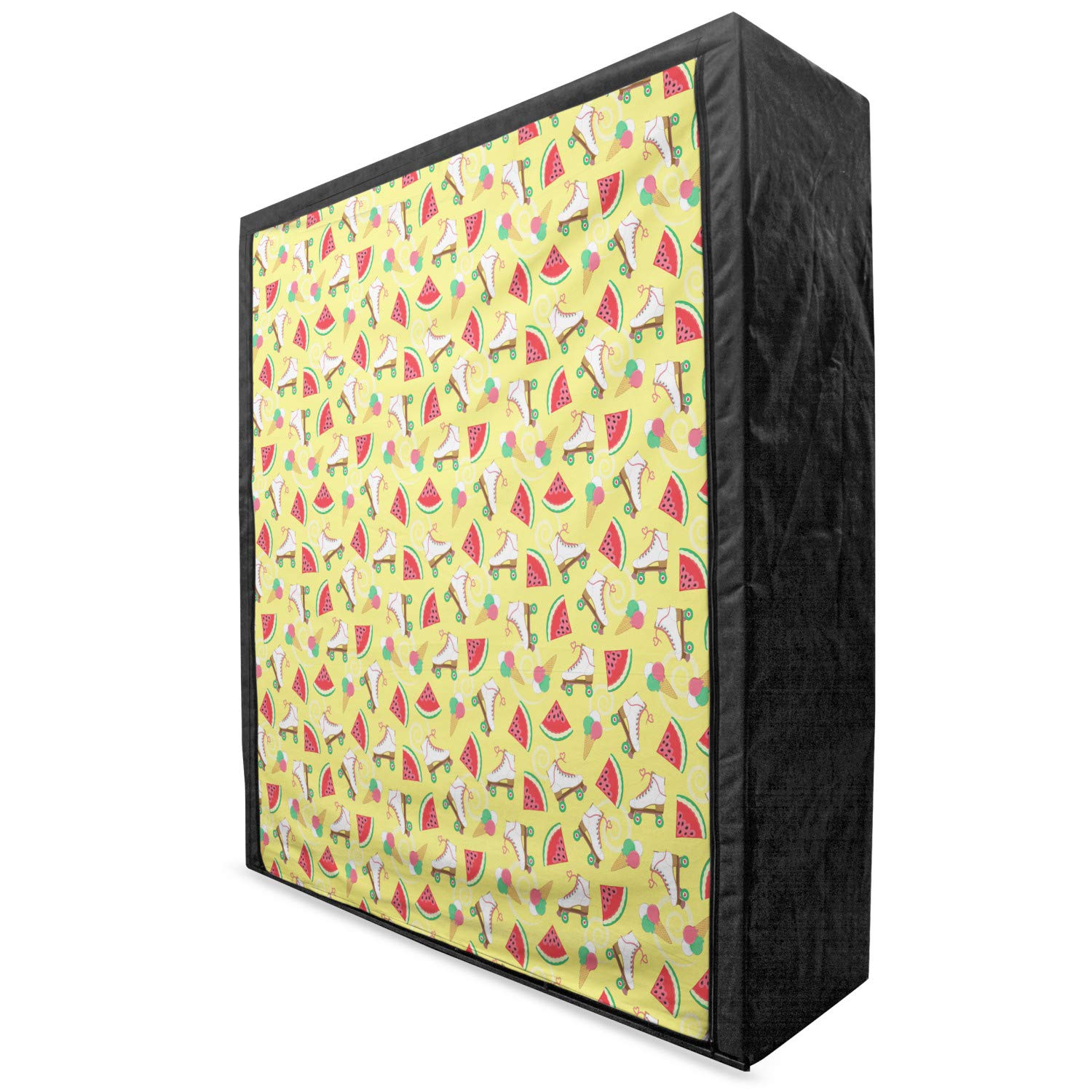Ambesonne Summer Portable Fabric Wardrobe - Watermelon & Ice Cream Pattern, 59