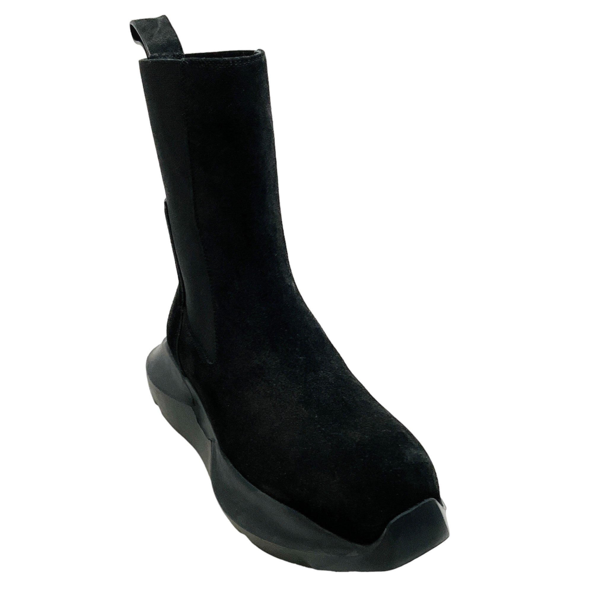 Rick Owens Black Suede Geth Beatle Boots - Stylish Punk Ankle Boots for Men & Women | Perfect for Streetwear, Concerts & Night Out
