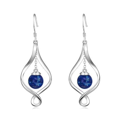 Silver lapis lazuli earrings