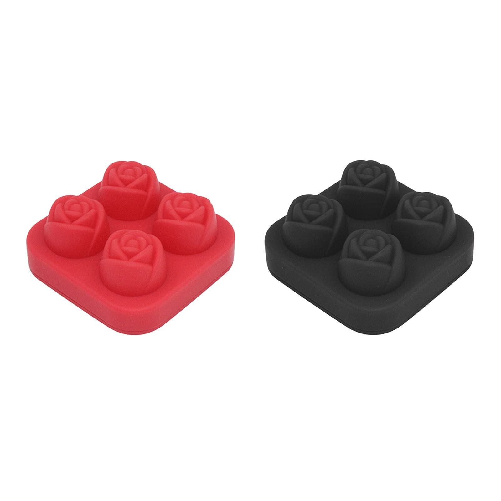 Premium Silicone Ice Cube Trays - 4-Piece Set for Whiskey, Cocktails & Drinks | Rose-Shaped Ice Molds for Home Bar, Kitchen & Dining | Multicolor LED Ice Cubes for Parties & Special Occasions