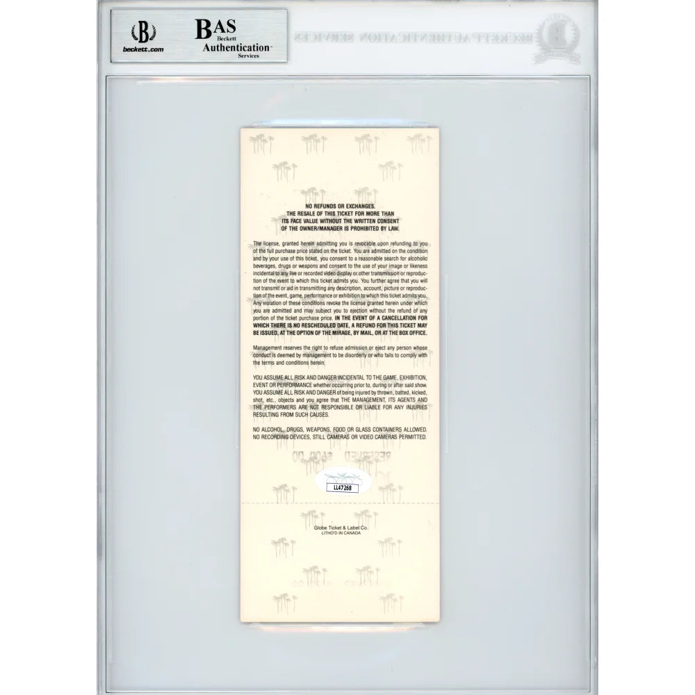 Authentic Mike Tyson vs Donovan Ruddock Signed Ticket 6/28/1991 Rematch - BAS COA Certified Autograph - Boxing Memorabilia & Sports Collectibles for Display