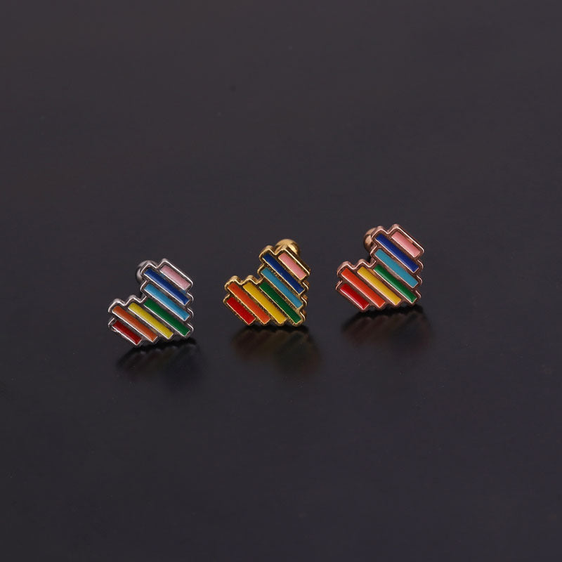 20G Cartilage Pride Conch Stud Earrings - Hypoallergenic Surgical Steel Body Jewelry for Women | Perfect for Piercing, Daily Wear & Special Occasions