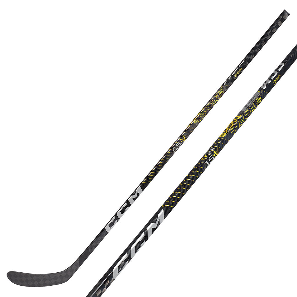 CCM Tacks AS V Junior Ice Hockey Stick - Lightweight Composite Hockey Stick for Youth Players - Perfect for Practice, Training & Games