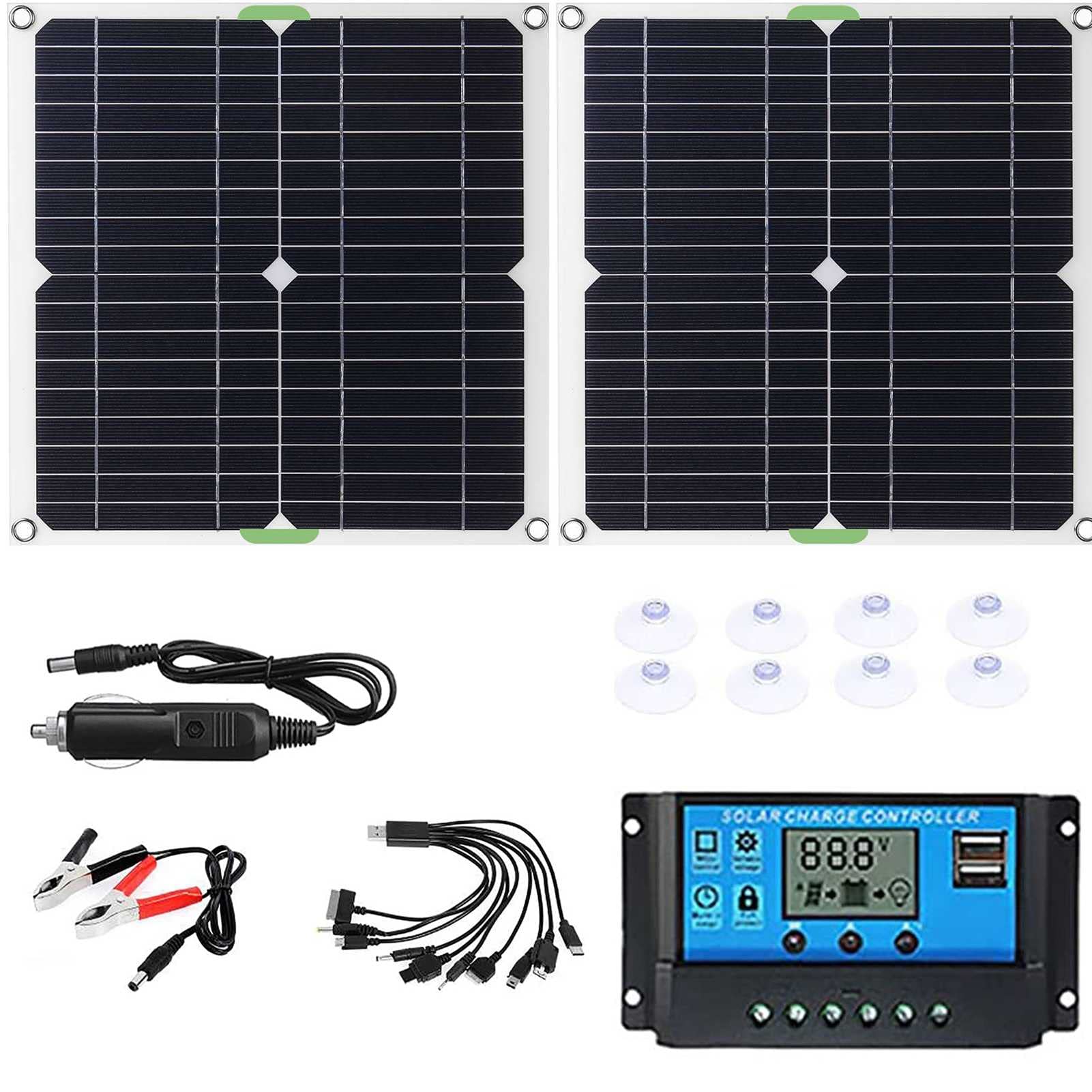 400W Flexible Solar Panel Kit - 2x200W Monocrystalline Solar Panels with 10A Charge Controller for Off-Grid Power - Perfect for RV, Boat, Caravan & Home Solar Systems | Portable Solar Charging Solution for Outdoor Adventures & Emergency Backup